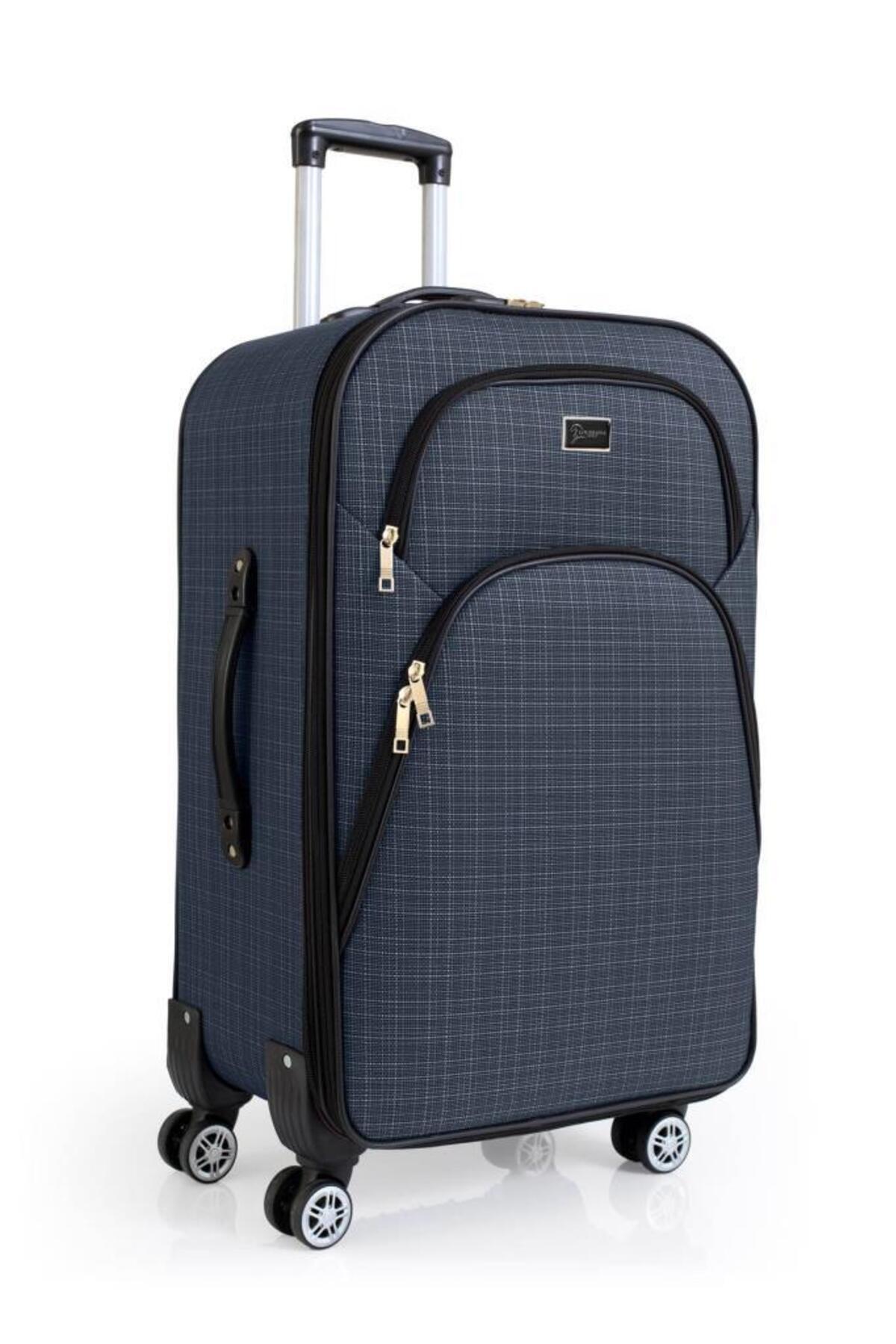 louisiana polo Orta Boy 4 Teker Kumaş Valiz Lacivert 1081