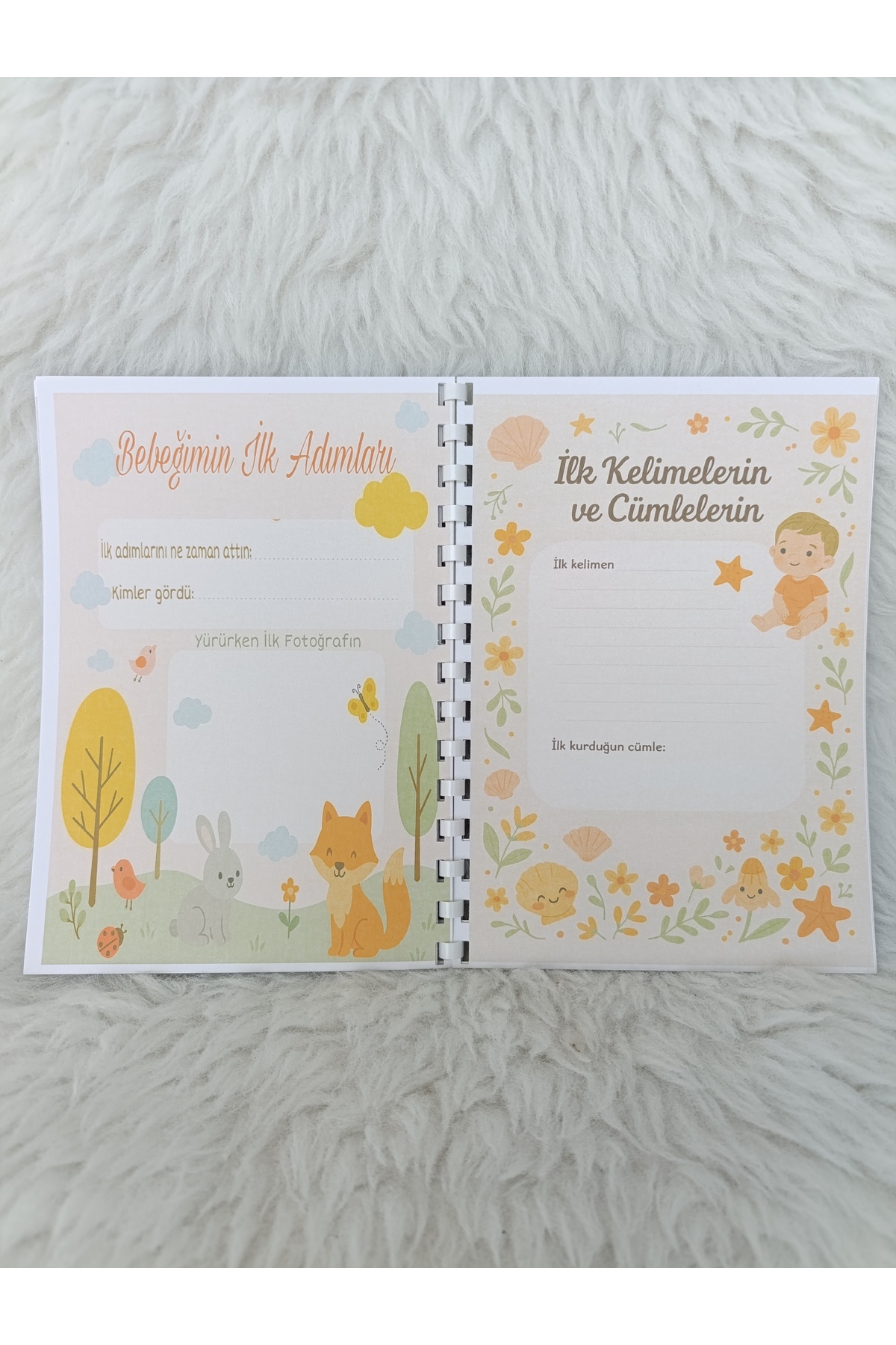Merve ÖZTÜRK Bebek Anı Defteri – İlk Yıl Günlüğü – Hatıra Defteri – Anne Bebek Günlüğü El yapımı fotoğrafı 7 (önizleme)