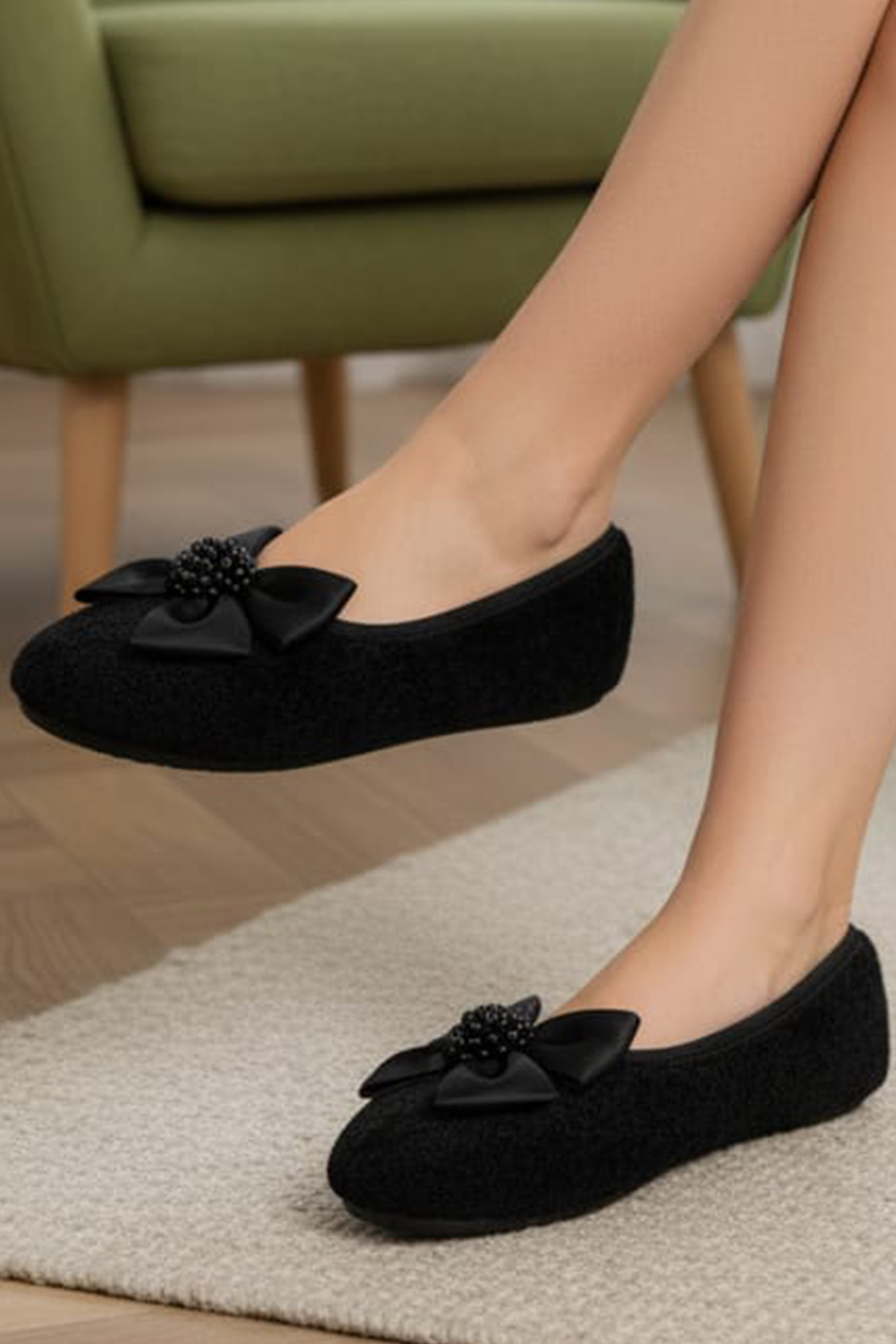 CEYDA SHOES Süslü Kadife Ev,hac, Umre Babeti, Hediye, Günlük Babet,tüylü Babet, Panduf, Patik, Gösteri Pisi Pisi 101 görsel 3