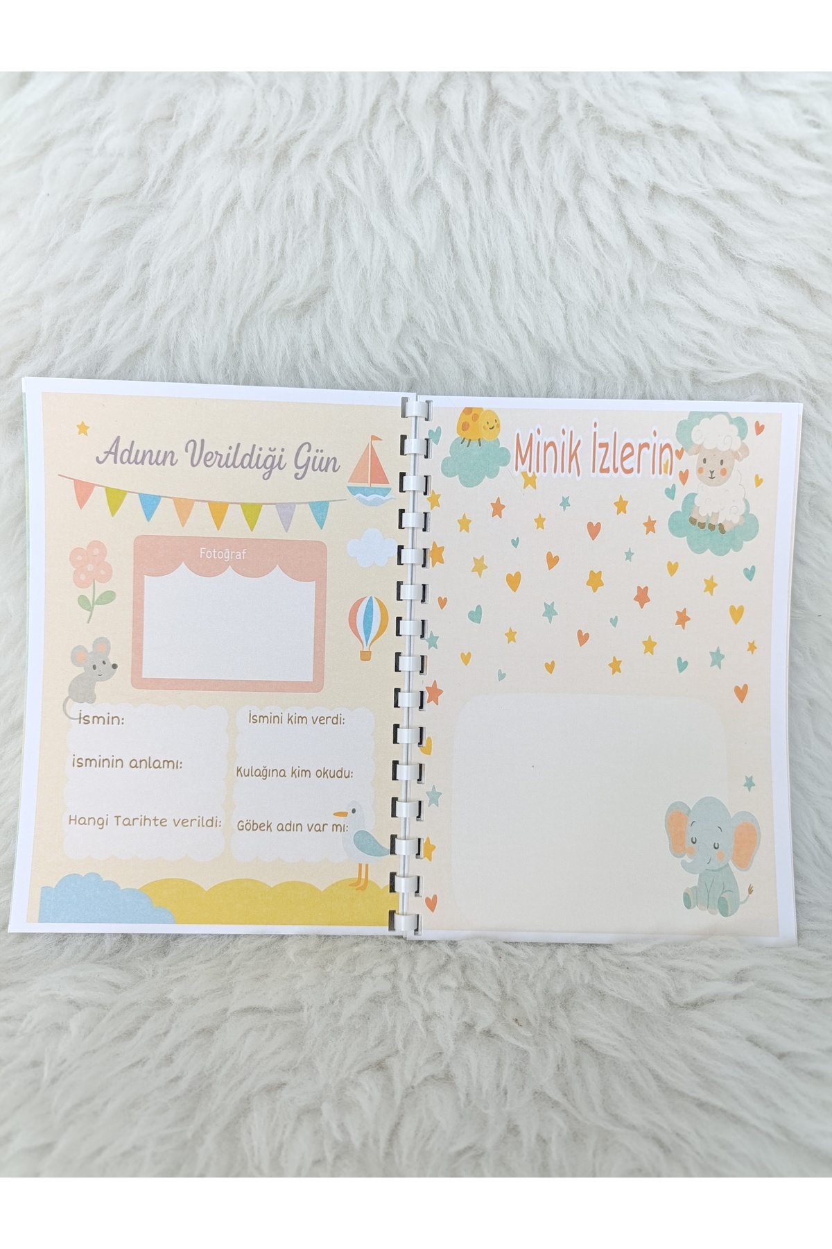 Merve ÖZTÜRK Bebek Anı Defteri – İlk Yıl Günlüğü – Hatıra Defteri – Anne Bebek Günlüğü El yapımı fotoğrafı 3 (önizleme)