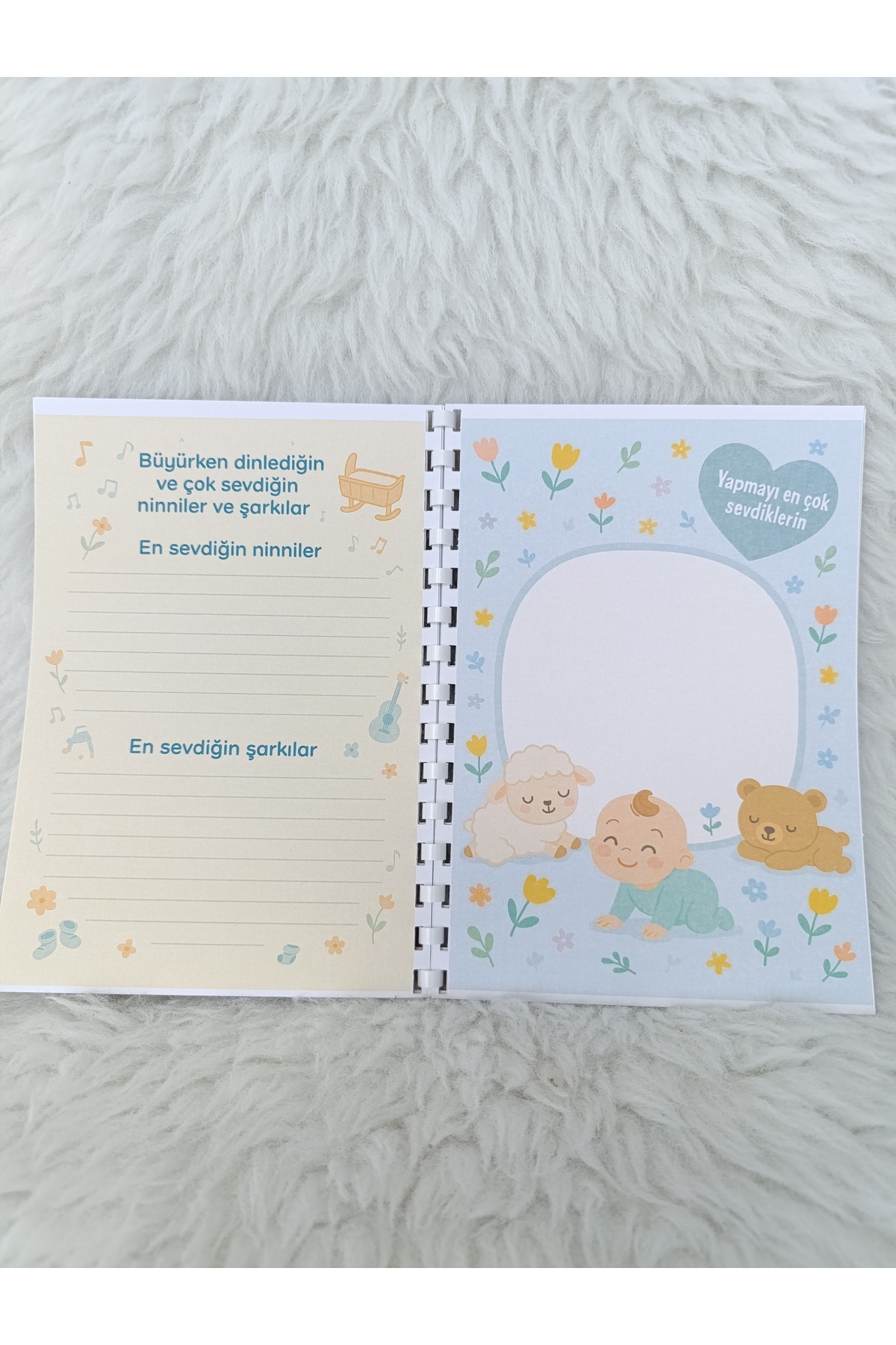Merve ÖZTÜRK Bebek Anı Defteri – İlk Yıl Günlüğü – Hatıra Defteri – Anne Bebek Günlüğü El yapımı fotoğrafı 6 (önizleme)