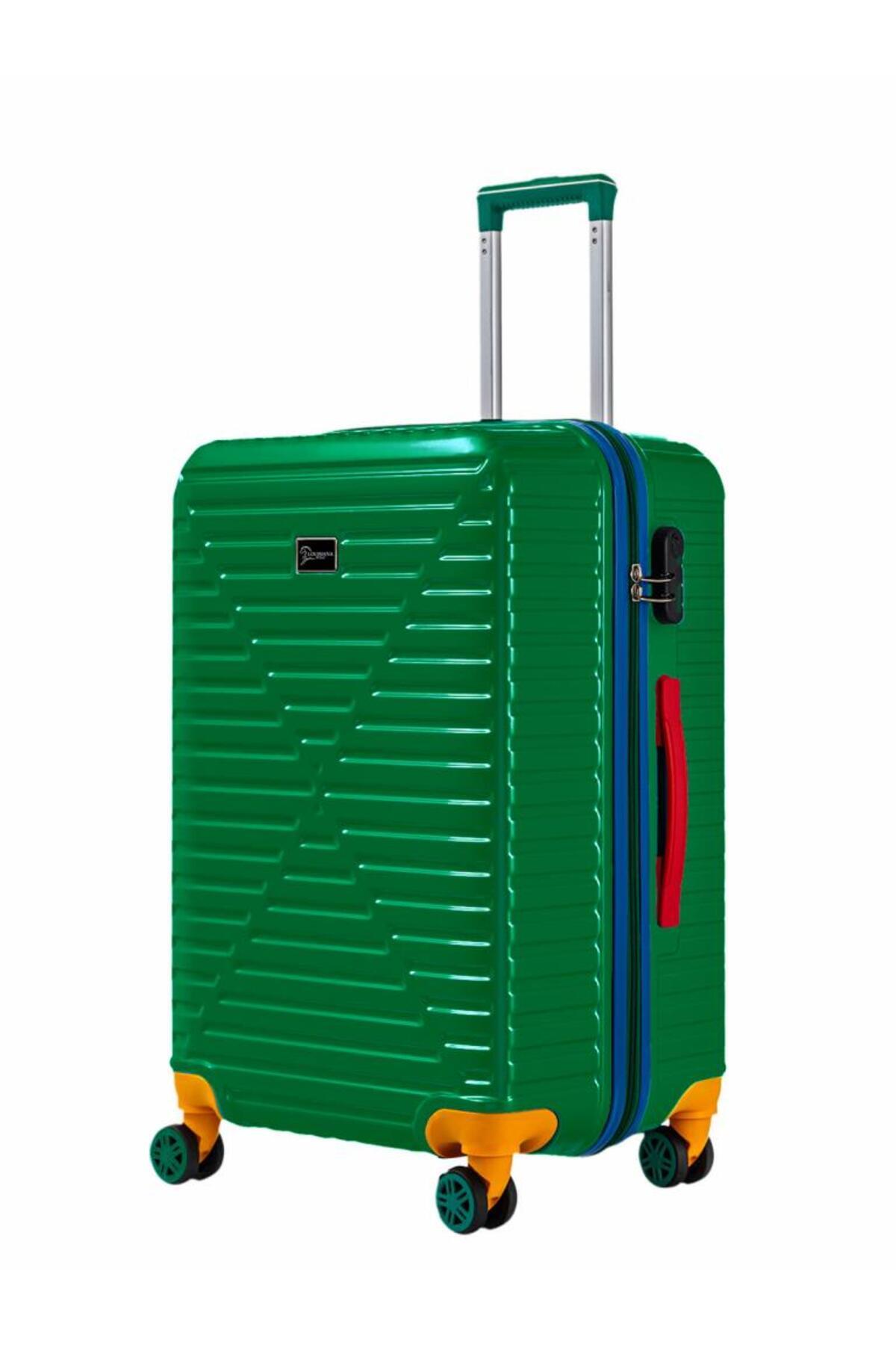 louisiana polo Büyük Boy %100 Polikarbon Valiz 4x2 Teker Yeşil 1088