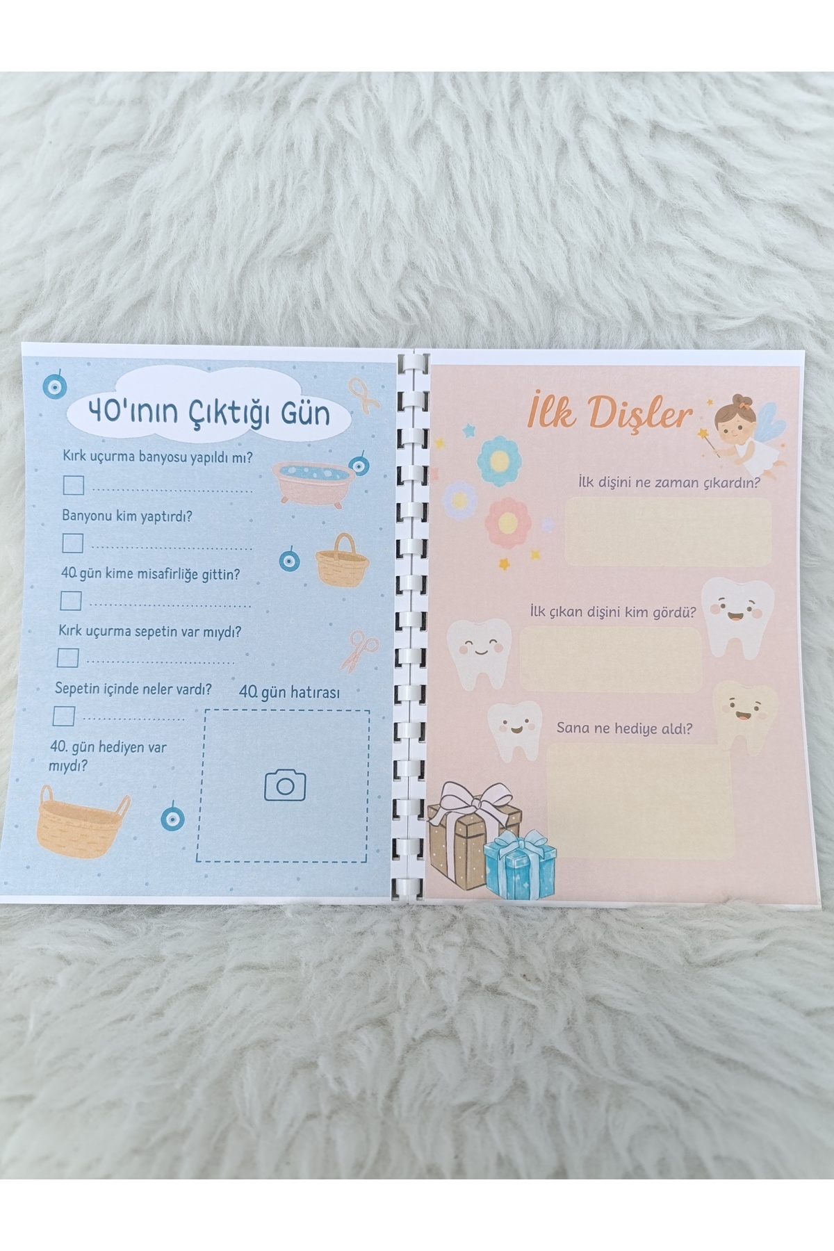 Merve ÖZTÜRK Bebek Anı Defteri – İlk Yıl Günlüğü – Hatıra Defteri – Anne Bebek Günlüğü El yapımı fotoğrafı 5 (önizleme)