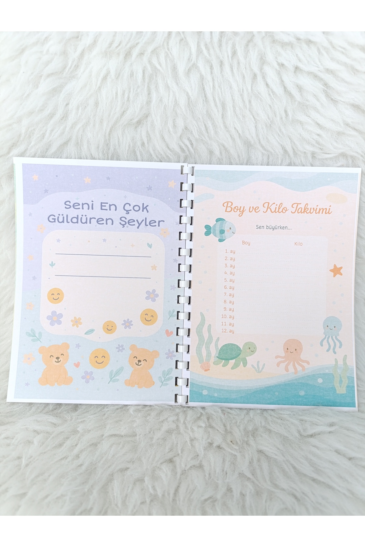 Merve ÖZTÜRK Bebek Anı Defteri – İlk Yıl Günlüğü – Hatıra Defteri – Anne Bebek Günlüğü El yapımı fotoğrafı 4 (önizleme)