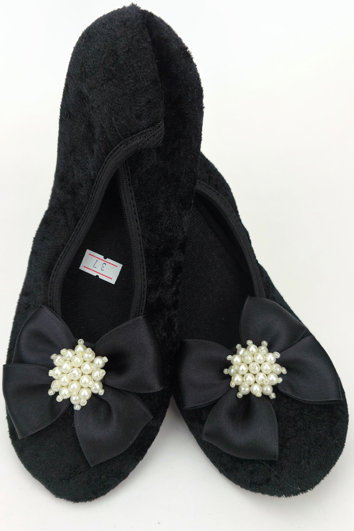 CEYDA SHOES Süslü Kadife Ev,hac, Umre Babeti, Hediye, Günlük Babet,tüylü Babet, Panduf, Patik, Gösteri Pisi Pisi görsel 3