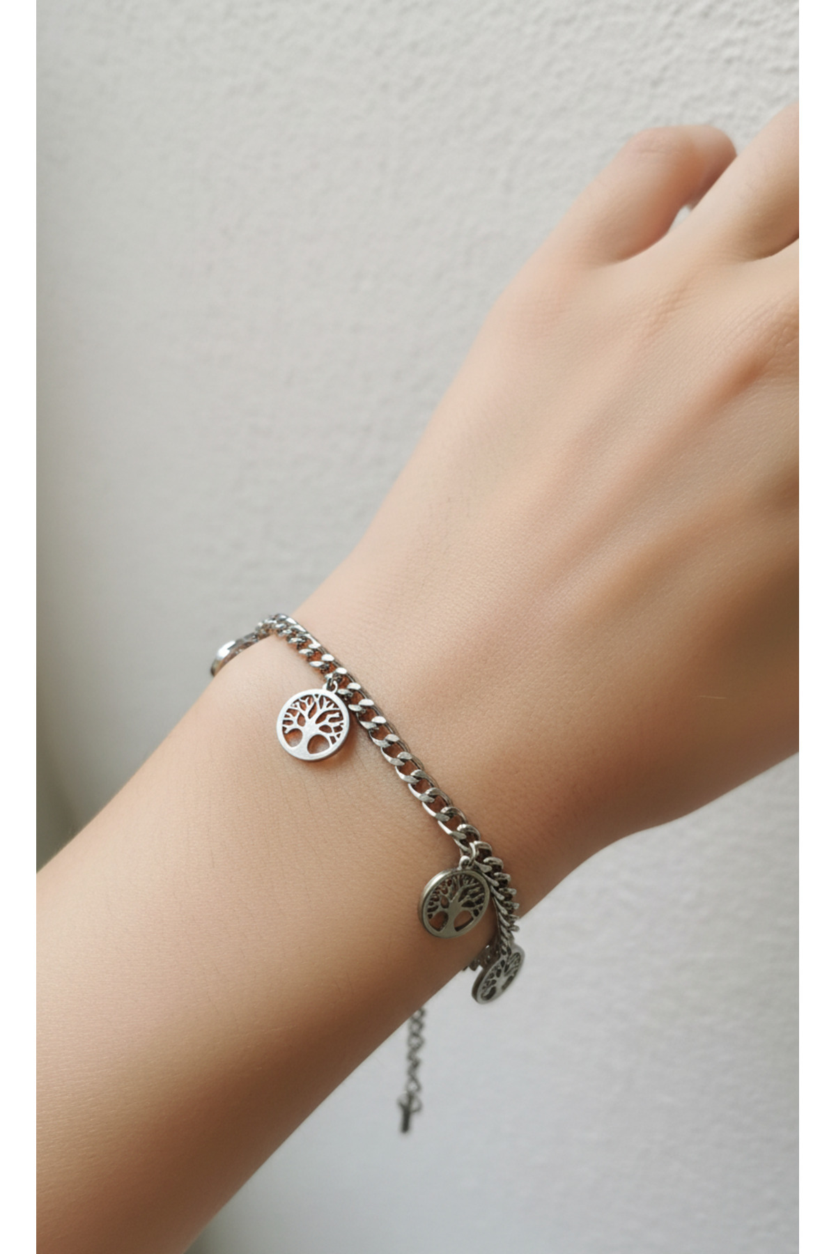 Ağaç Desenli 316l Çelik Bileklik