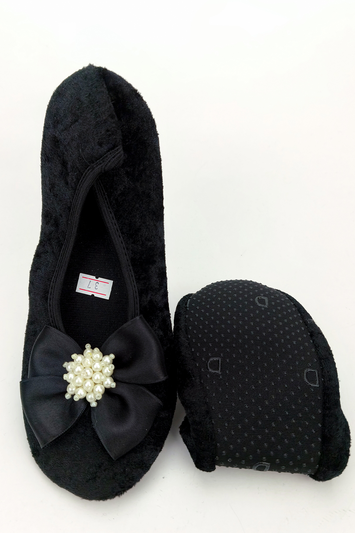 CEYDA SHOES Süslü Kadife Ev,hac, Umre Babeti, Hediye, Günlük Babet,tüylü Babet, Panduf, Patik, Gösteri Pisi Pisi görsel 6