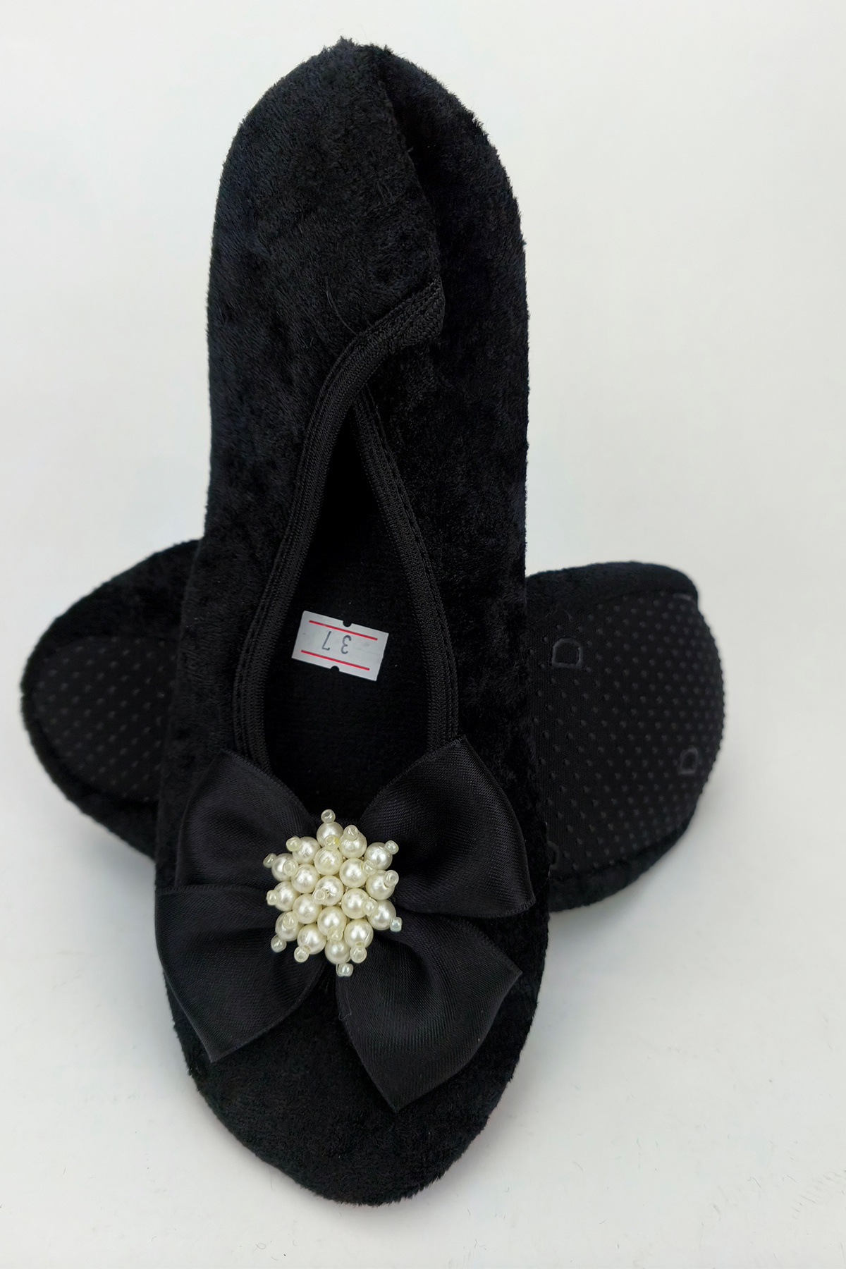 CEYDA SHOES Süslü Kadife Ev,hac, Umre Babeti, Hediye, Günlük Babet,tüylü Babet, Panduf, Patik, Gösteri Pisi Pisi görsel 4