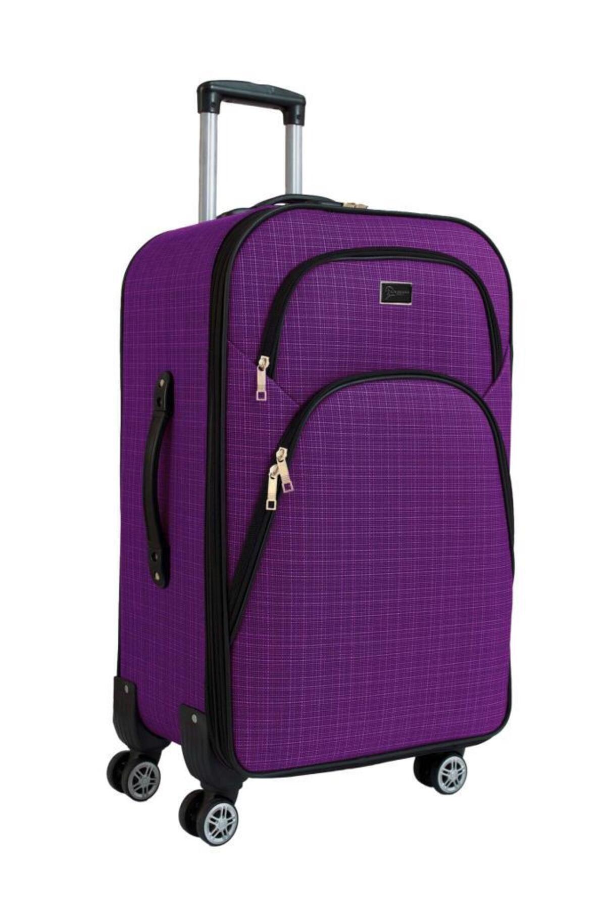 louisiana polo Büyük Boy 4 Teker Kumaş Valiz Mor 1081