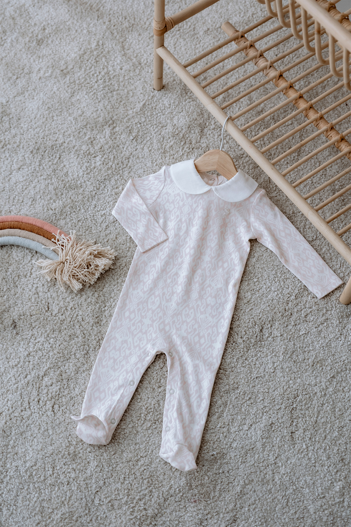 Atelier Babbi %100 Pamuk Bebek Tulum - Ikat / Pembe fotoğrafı 2 (önizleme)