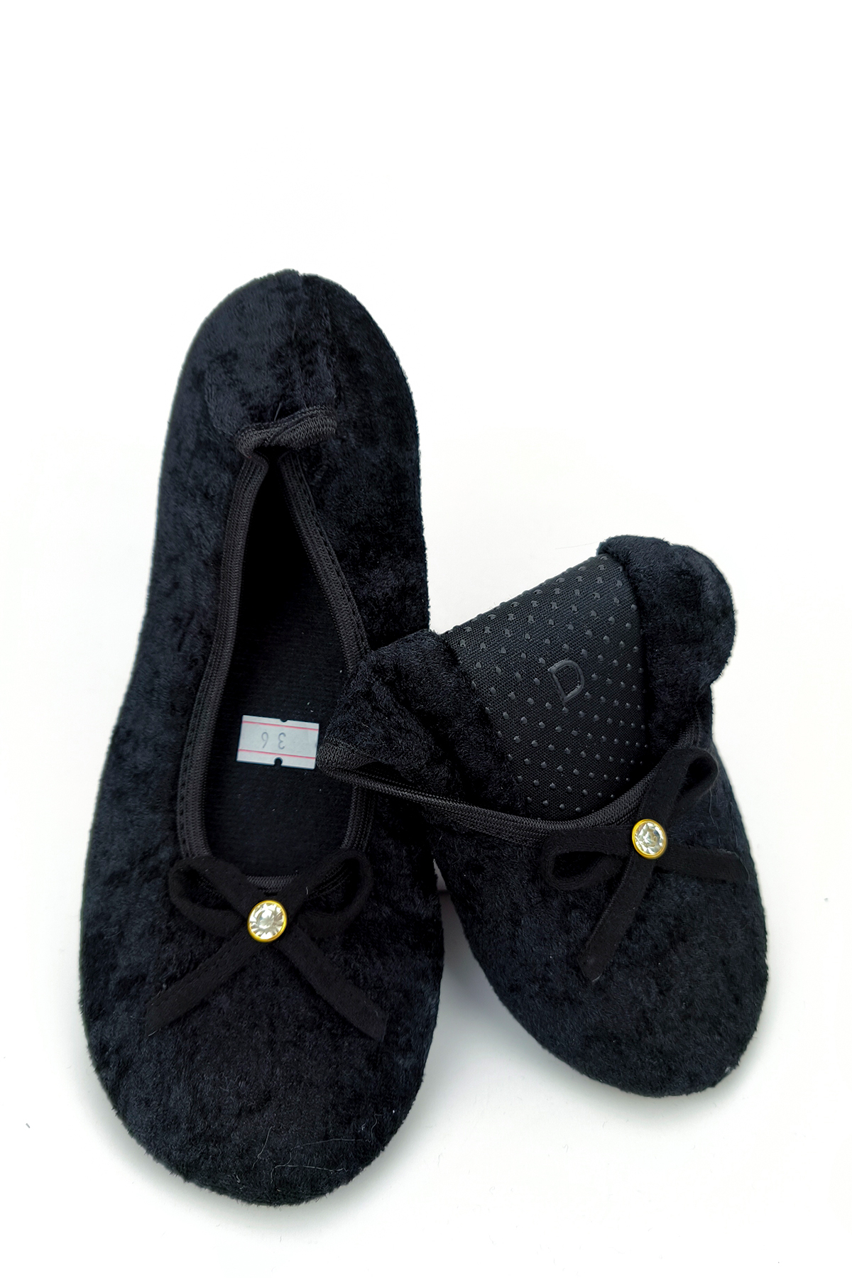 CEYDA SHOES Süslü Kadife Ev,hac, Umre Babeti, Hediye, Günlük Çeyiz,tüylü Babet, Panduf, Patik, Gösteri Pisi Pisi görsel 7