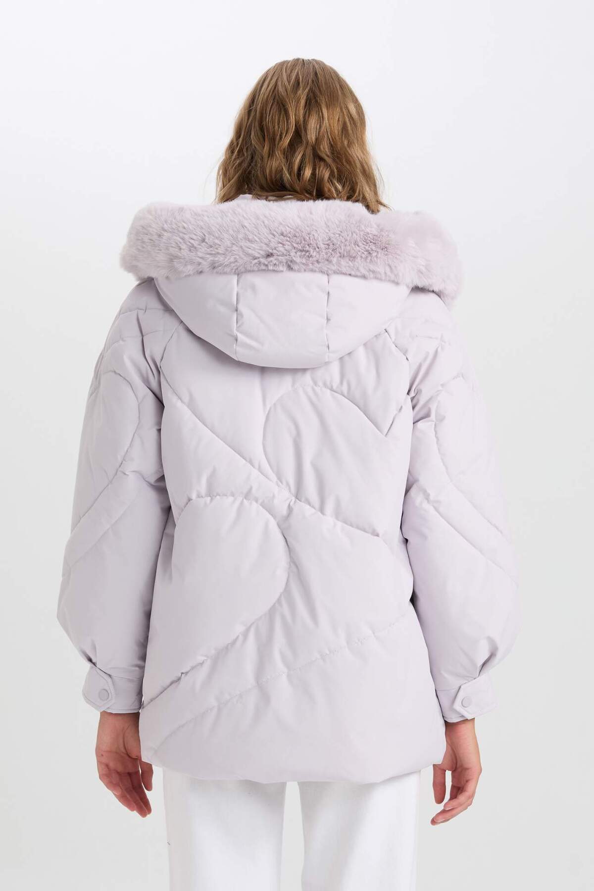 Defacto  Su Geçirmez Kapüşonlu Fermuarlı Cepli Şişme Mont C3973AX24CW - Görsel 9