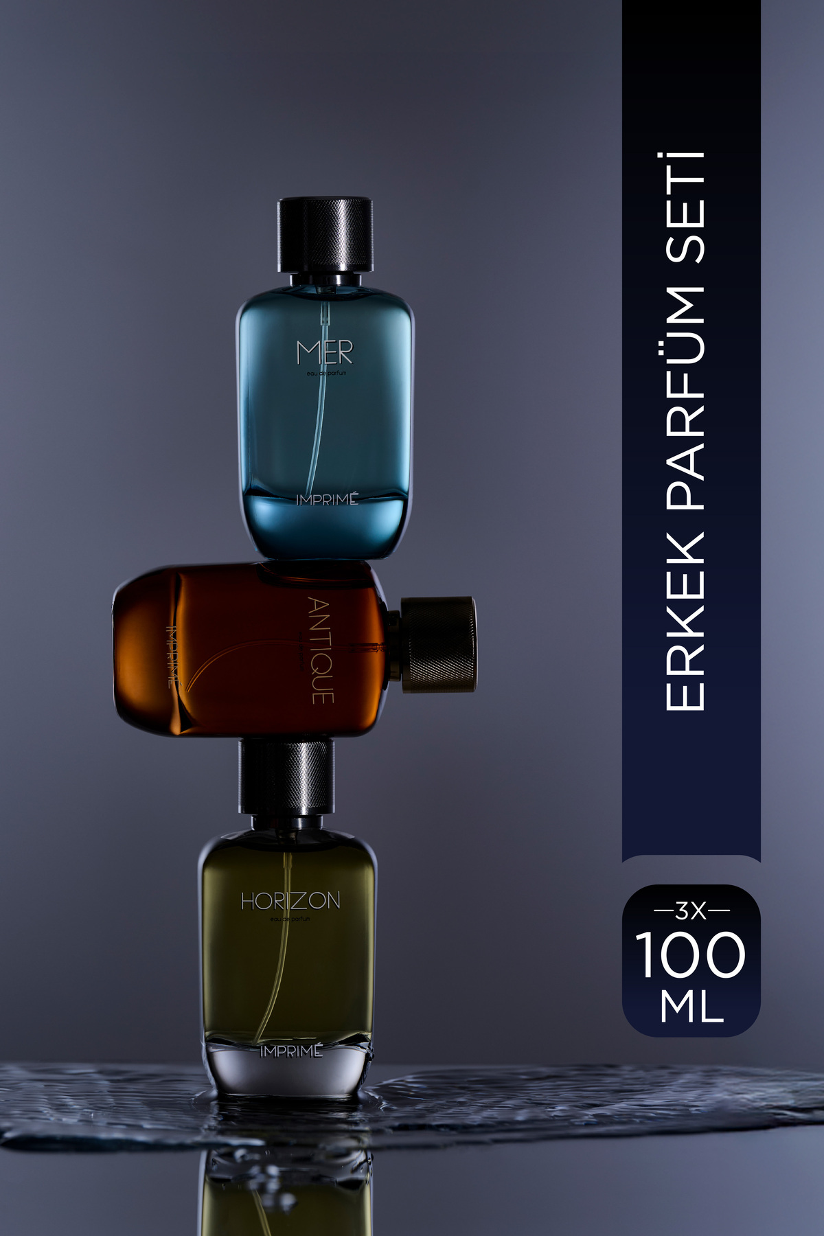  ست عطر مردانه Imprimé Edp 100 میلی لیتری 3 تکه (MER و HORIZON و ANTİQUE)