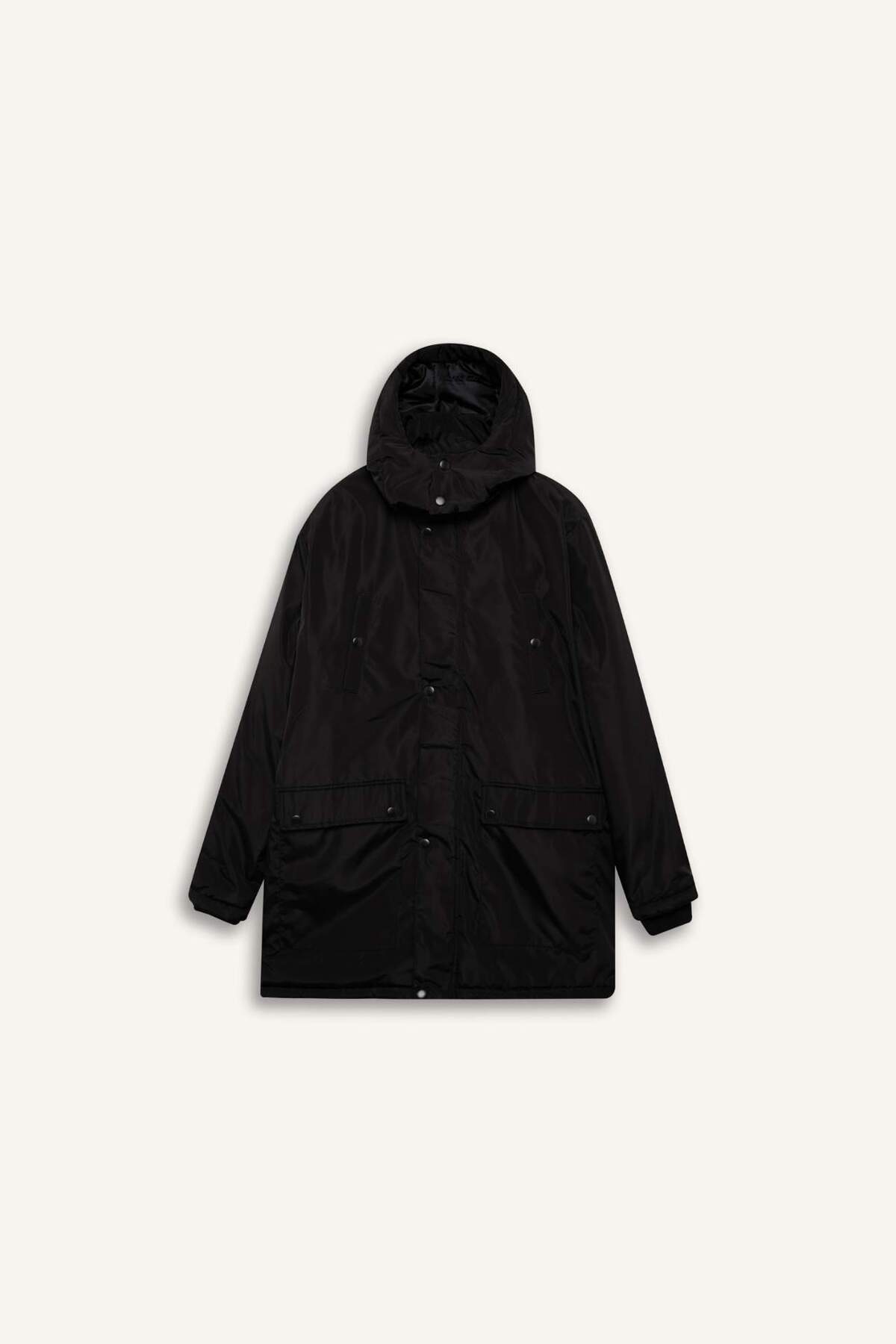 دفاکتو کت جیبی زیپ دار کلاهدار رگولار Snap Light Long Parka D5972AX24CW