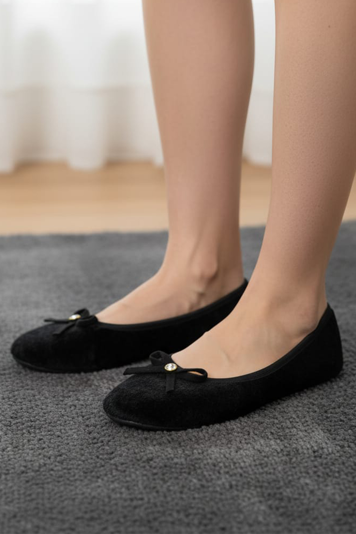 CEYDA SHOES Süslü Kadife Ev,hac, Umre Babeti, Hediye, Günlük Çeyiz,tüylü Babet, Panduf, Patik, Gösteri Pisi Pisi görsel 4