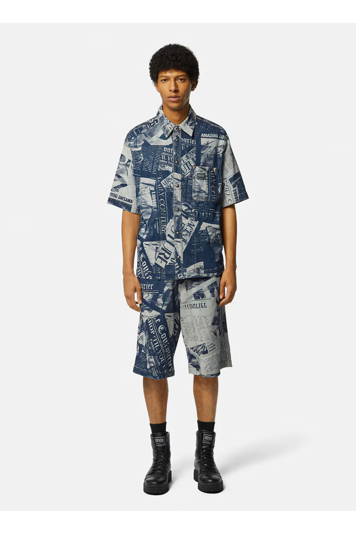 VERSACE JEANS COUTURE İndigo Erkek Normal Bel Şort 76GAD51C