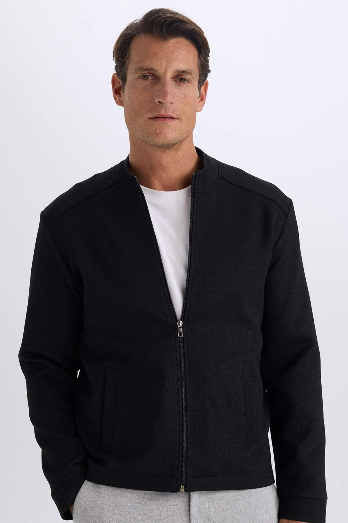 دفاکتو Slim Fit Slim Cut Bomber College یقه زیپ دار کاپشن جیبی فصلی D9716AX24AU
