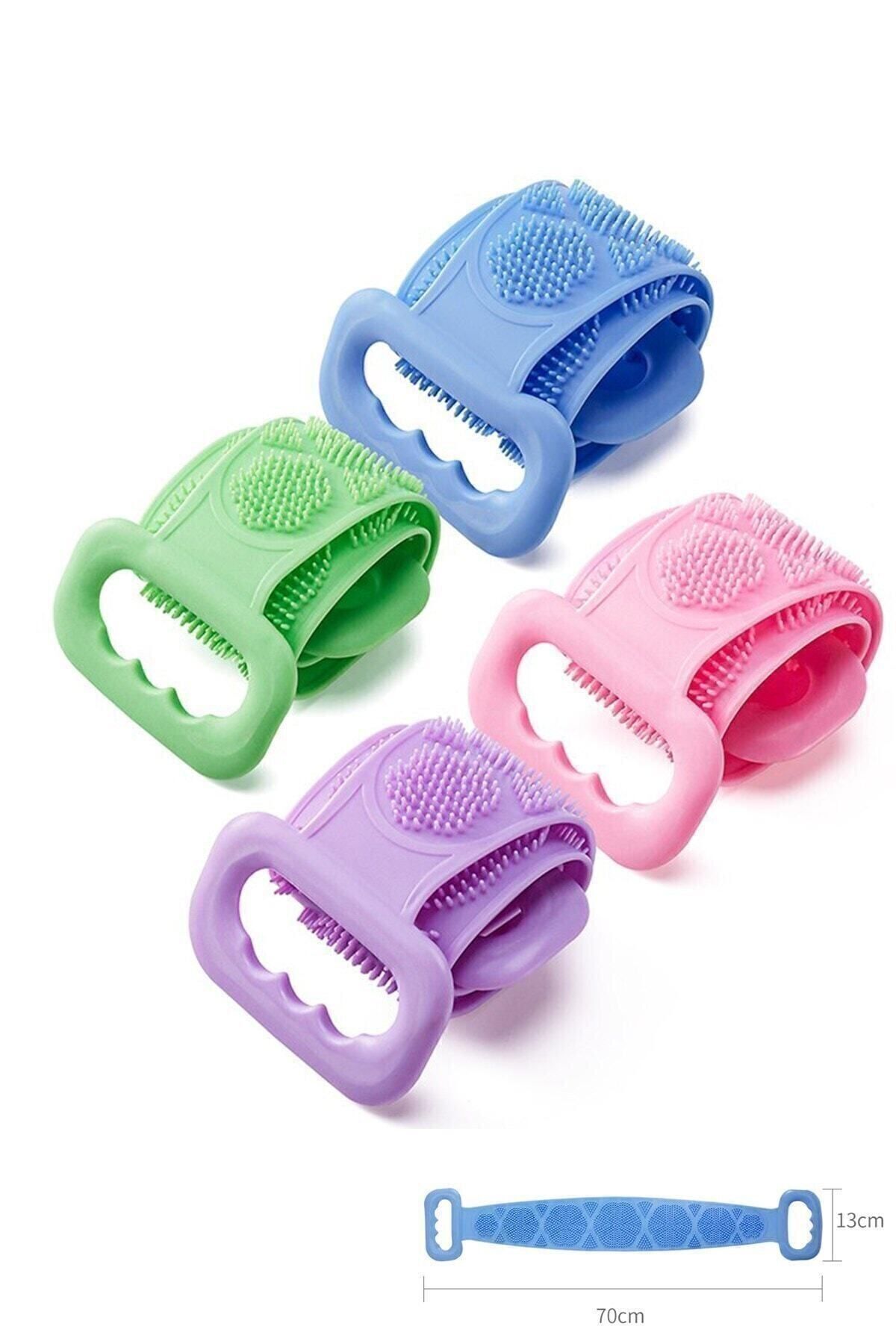 DUFF CLEAN Çift Taraflı Banyo Hamam Lifi Silikon Masajlı Yumuşak Duş Lifi Uzun Ömürlü Hazır Banyo Kesesi