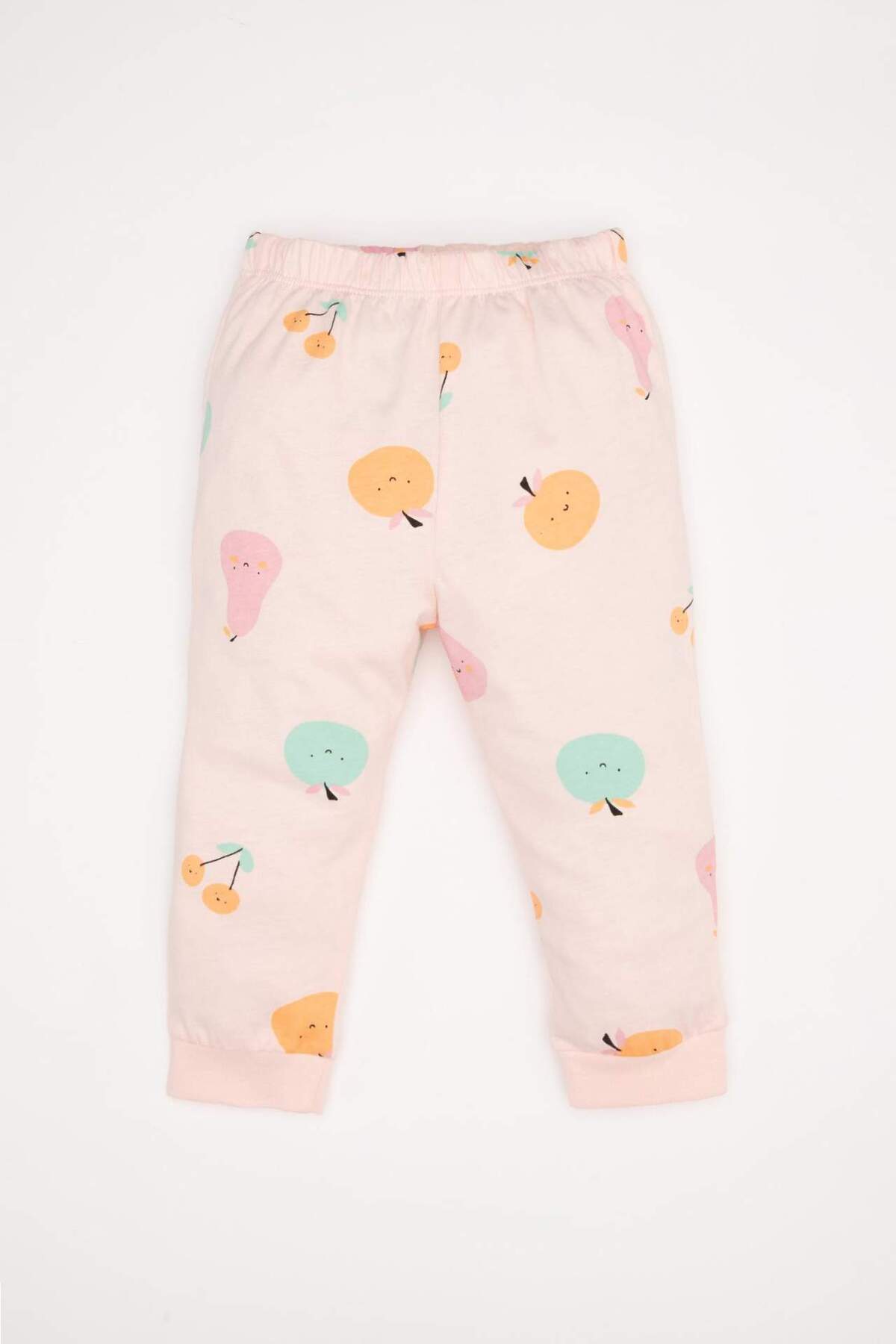 Defacto Kız Bebek Pijama Takımı Penye 4lü Meyve Desenli Uzun Kollu Üst Beli Lastikli Uzun Alt D6798A5NS fotoğrafı 3 (önizleme)