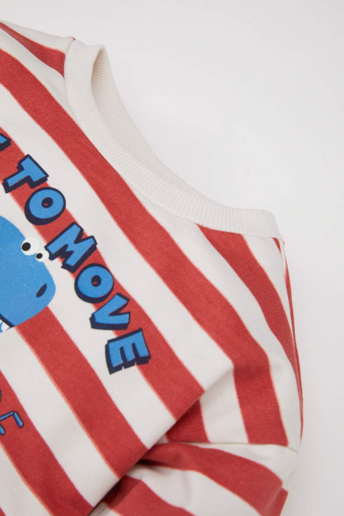 Defacto Erkek Bebek 2li Takım Bisiklet Yaka Çizgili Dinozor Baskılı Sweatshirt Beli Lastikli Eşofman Altı D4 fotoğrafı 3 (önizleme)