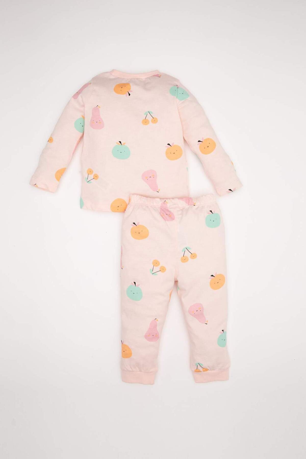 Defacto Kız Bebek Pijama Takımı Penye 4lü Meyve Desenli Uzun Kollu Üst Beli Lastikli Uzun Alt D6798A5NS fotoğrafı 4 (önizleme)