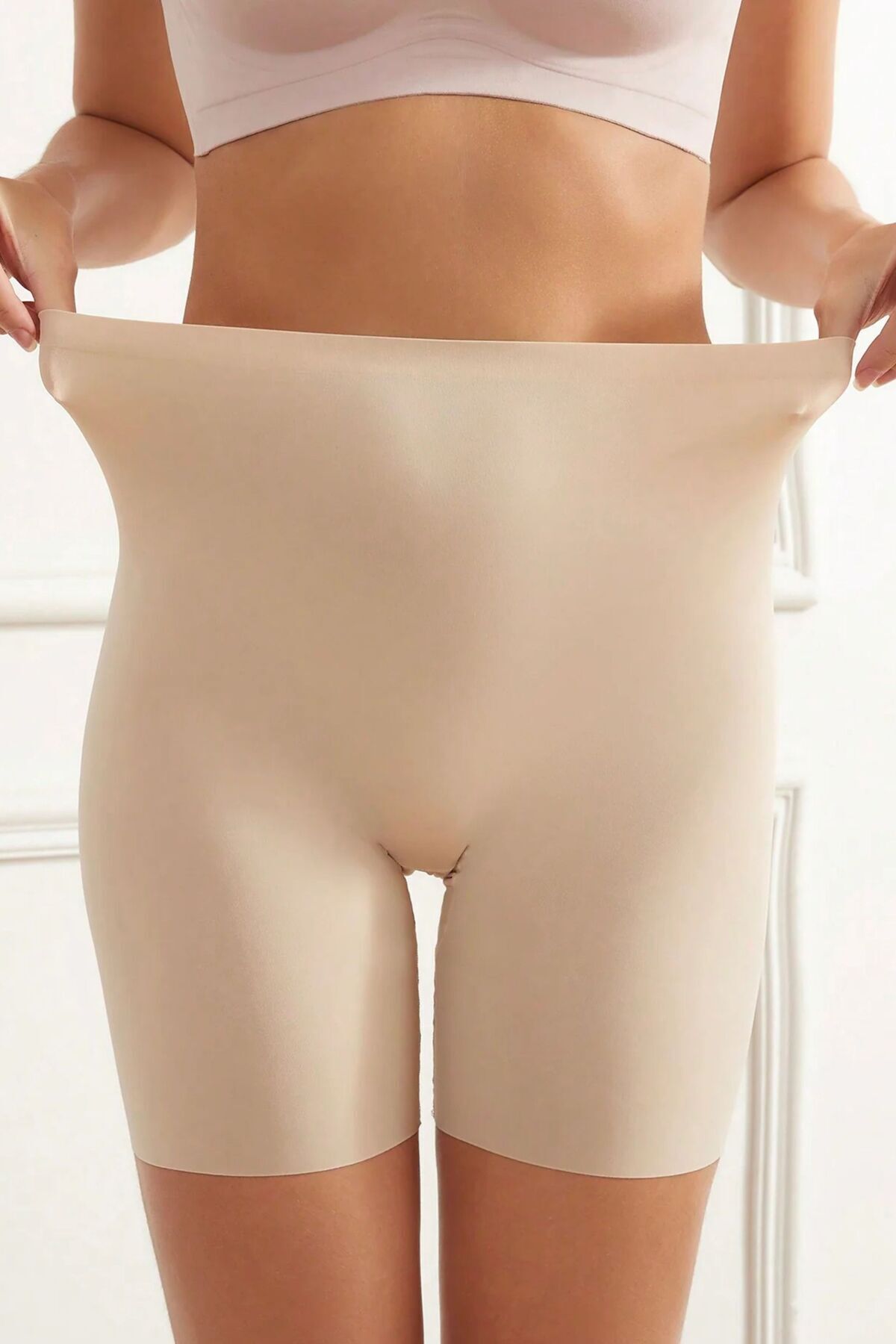 SWEETKORSE Fajas Dikişsiz Toparlayıcı Sıkılaştırıcı Lazer Kesim Spor Korse Iz Yapmaz Kısa Şort Yüksel Bel Ten görsel 4