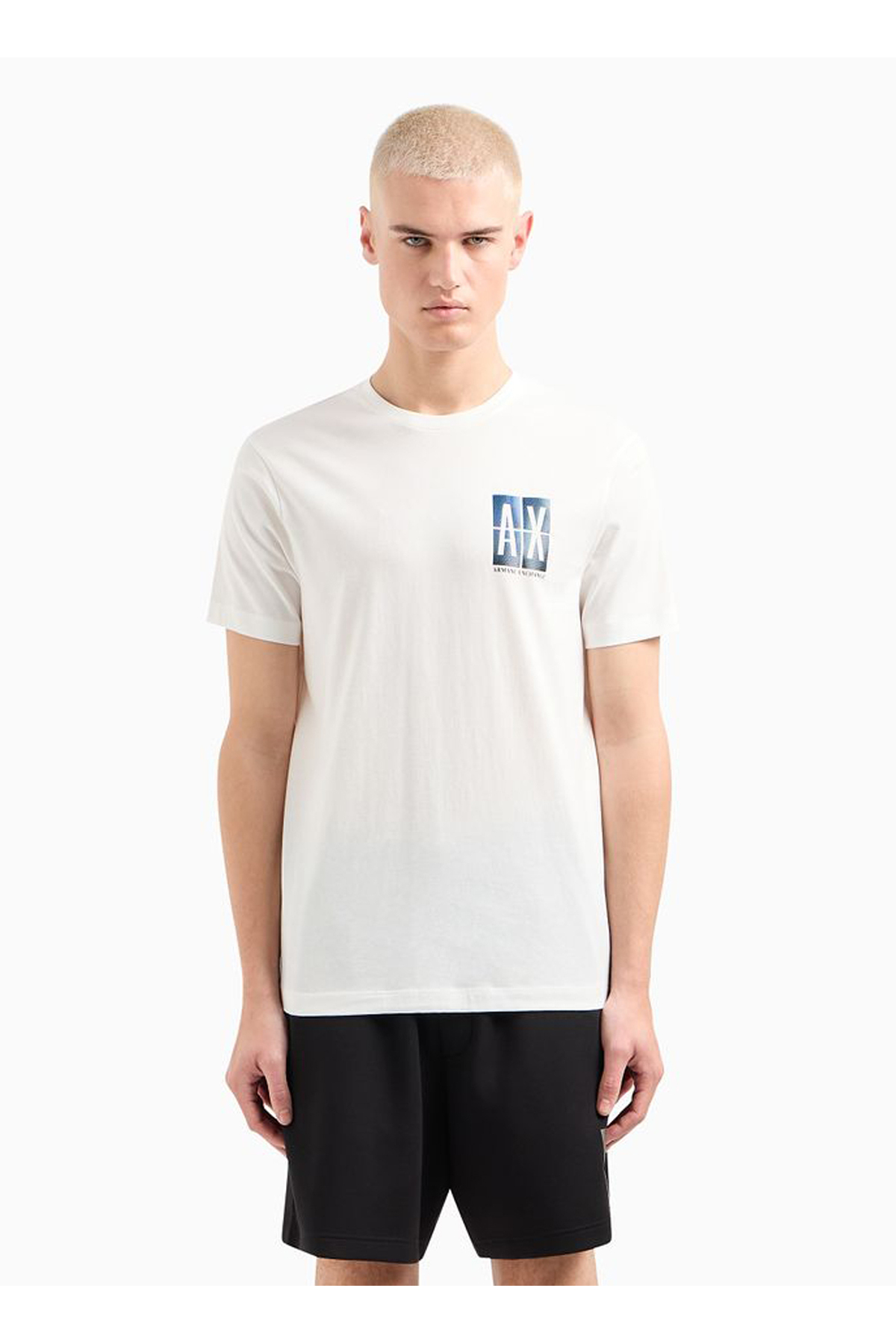 آرمانی اکسچنج تی‌شرت مردانه یقه گرد ساده سفید طرح 3DZTJU ZJH4Z 1116