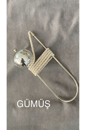 Helezoni Kornişe Takılan Metal Kolbağı Perde Aksesuarı 1 Adet (Duvar Delmeden...