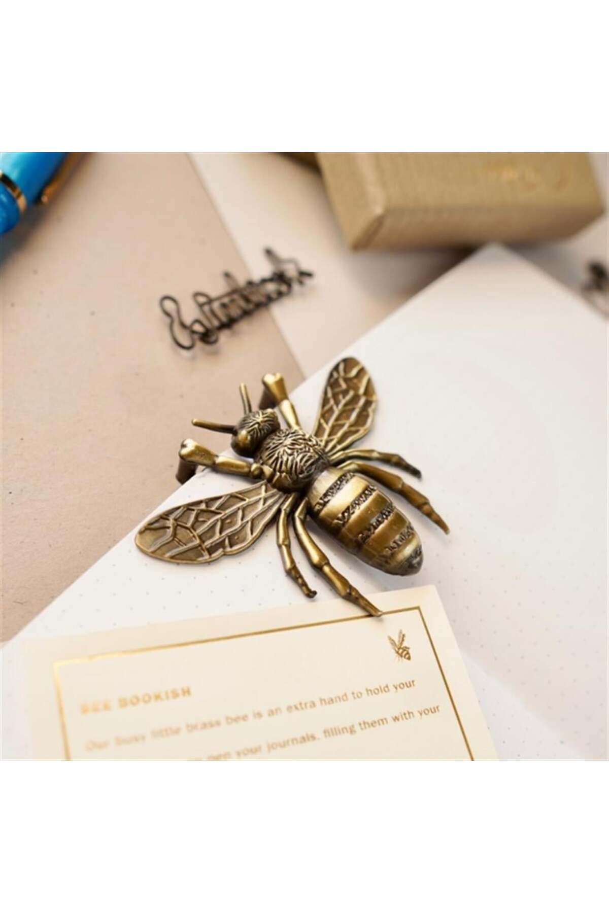 Esterbrook Bee Buzz Page Holder Brushed Brass Kitap Tutucu