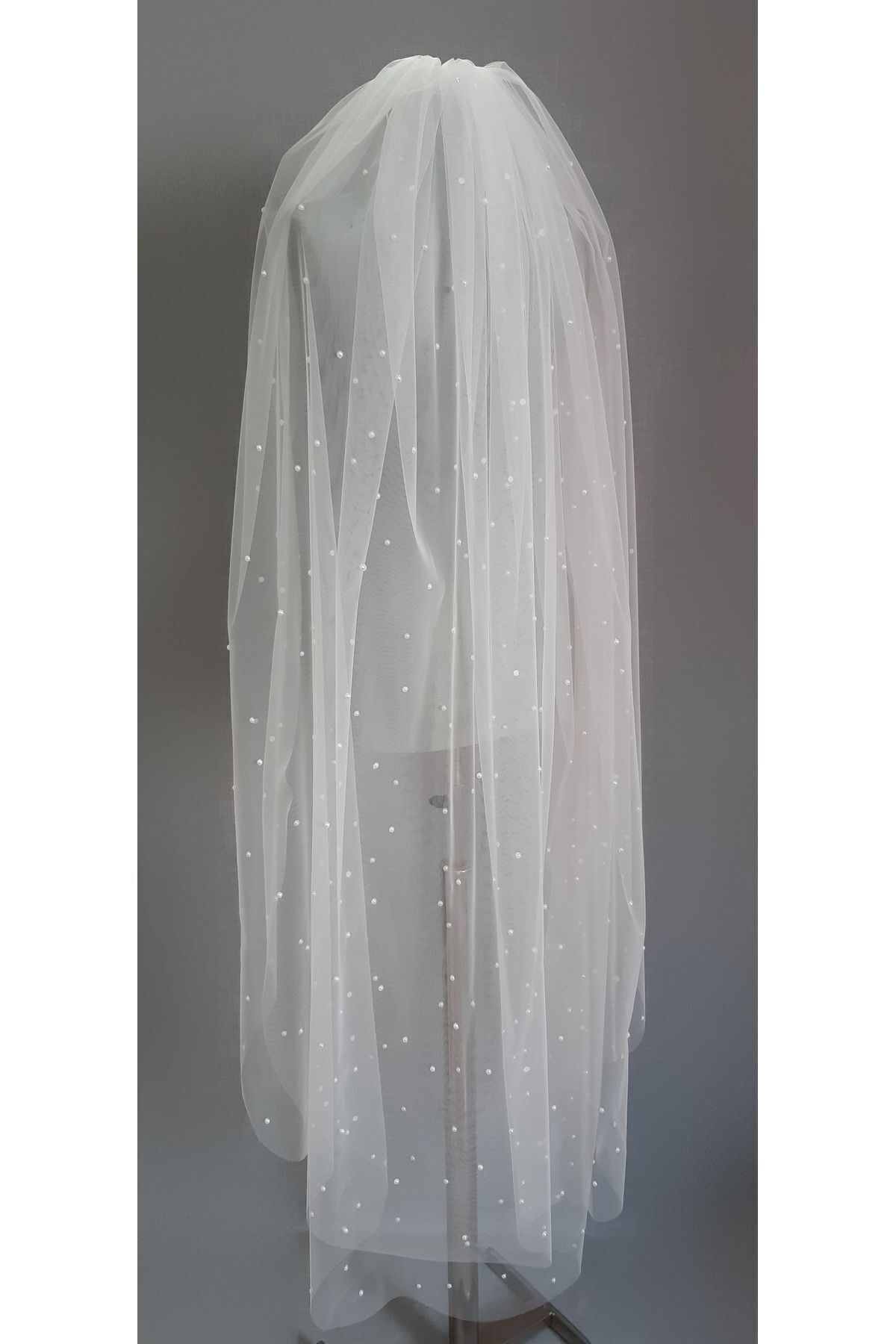 Full Pearl Ivory Cream 1mt 50cm Length Double Layer Comb Dream Tulle Veil