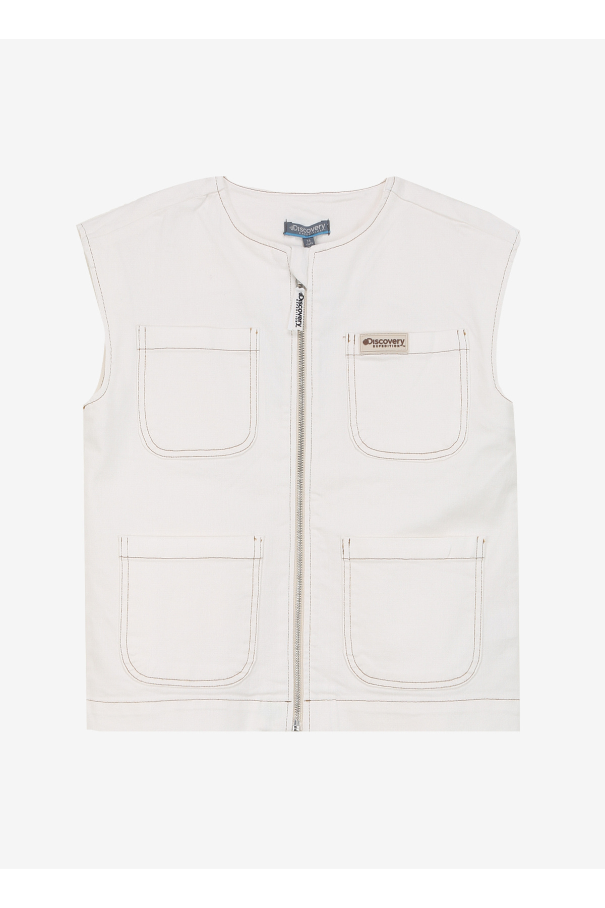 دیسکاوری اکسپدیشن جلیقه پسرانه ساده بژ روشن D4SB-YLK3056