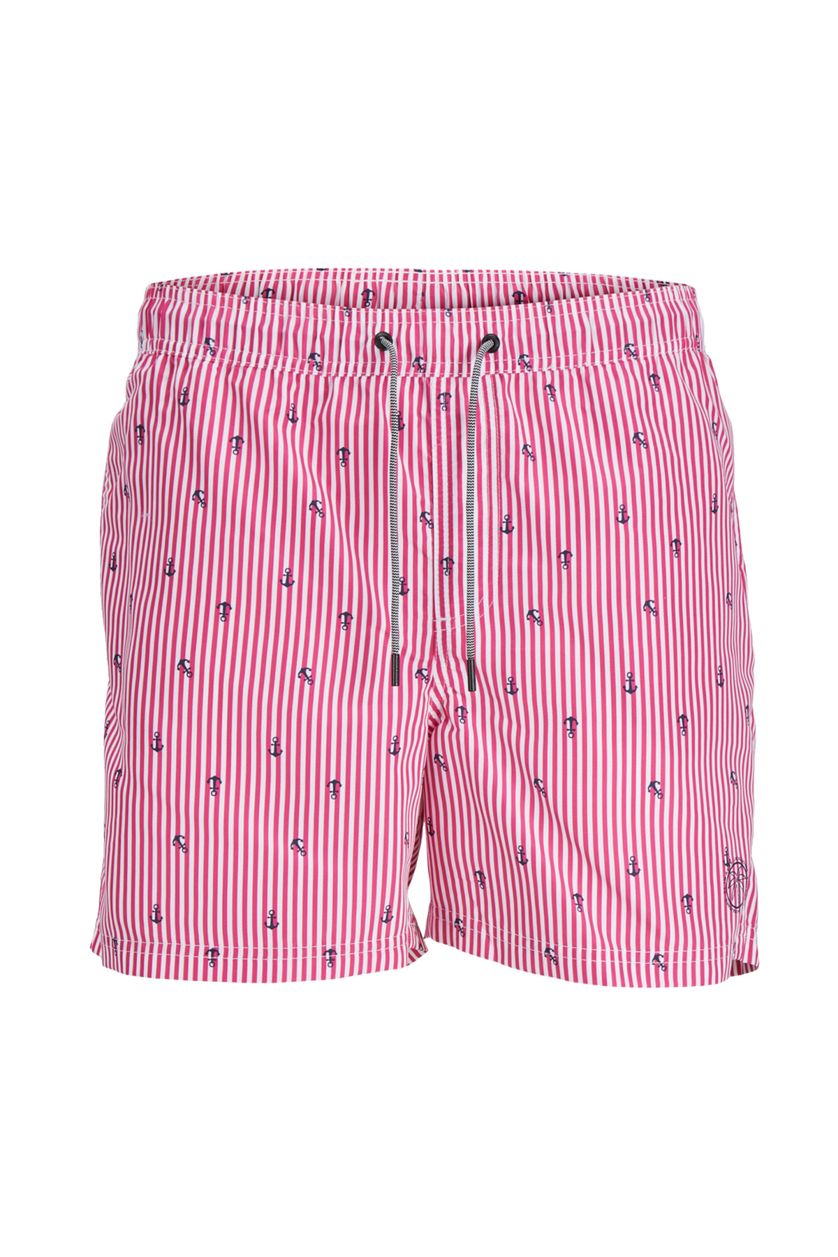 جک اند جونز مایو مردانه صورتی JPSTFIJI JJSWIM SMALL STRIPES LY SN