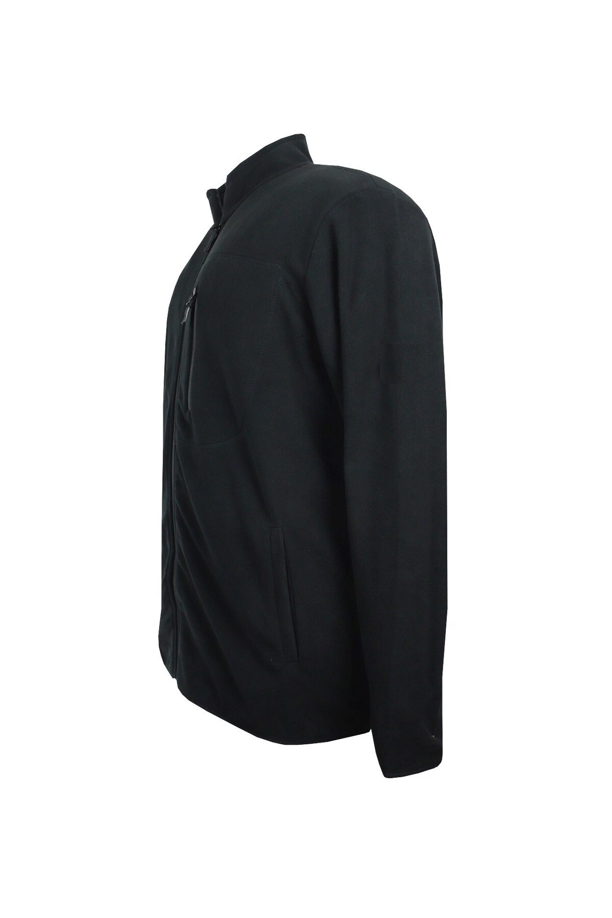 marufshop Büyük Beden Fermuarlı Polar Sweatshirt Siyah görsel 2