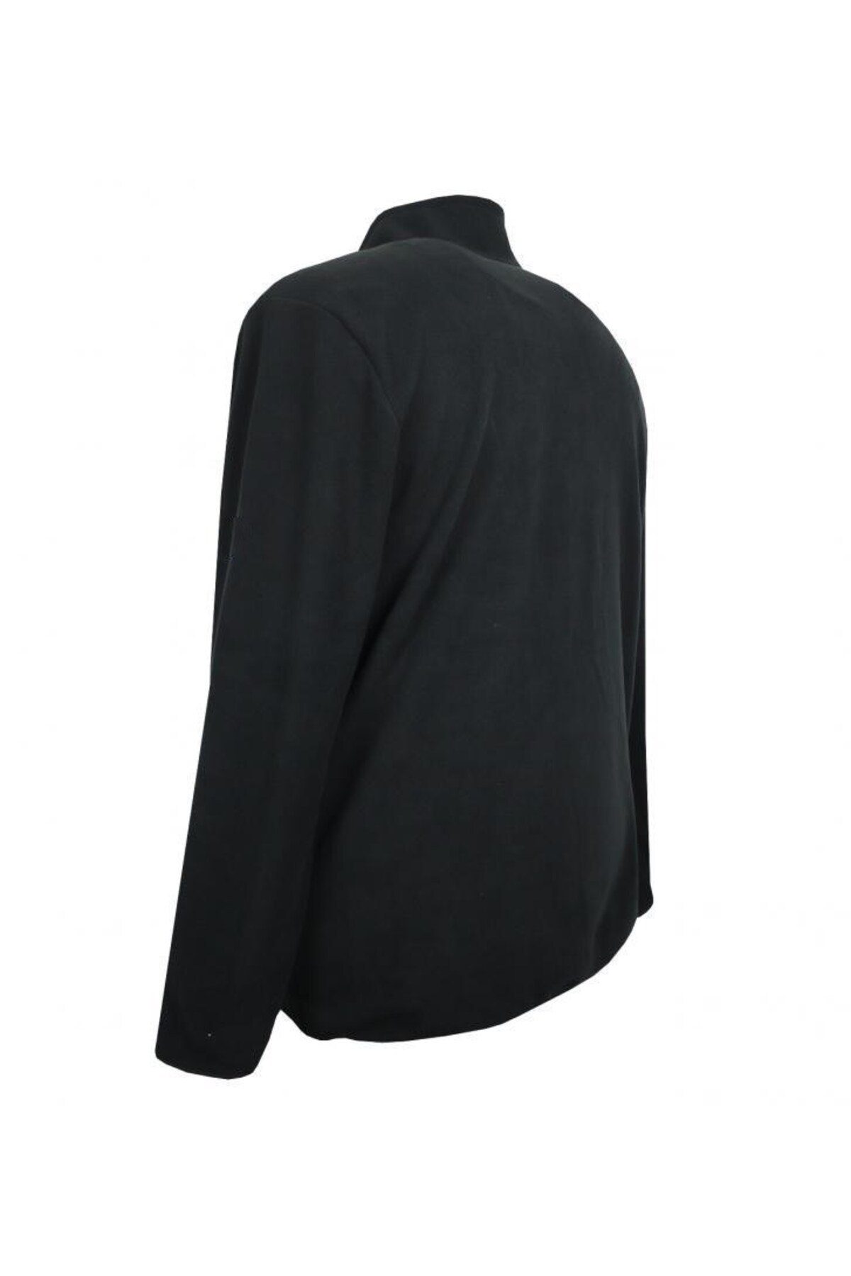 marufshop Büyük Beden Fermuarlı Polar Sweatshirt Siyah görsel 3