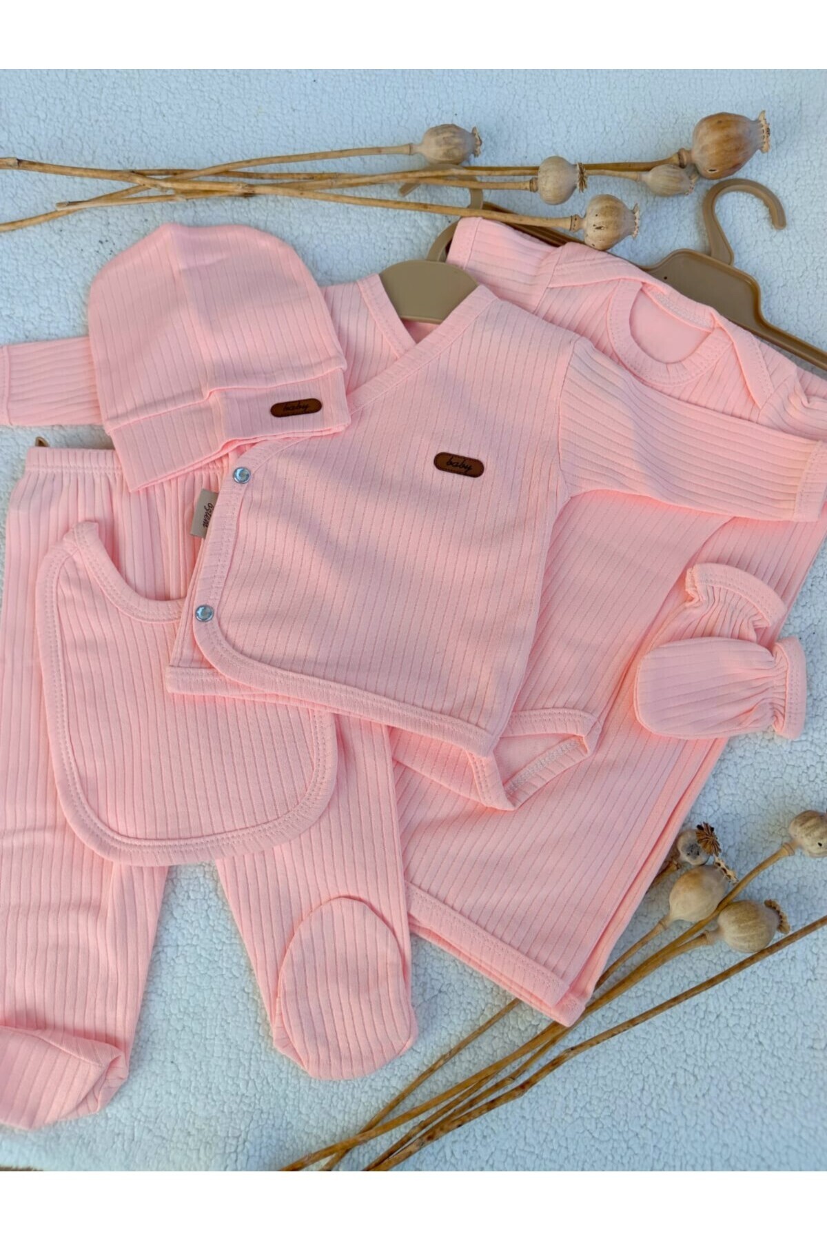 Bilge Trend Kız Bebek Natural 7 Parça Hastane Çıkışı Zıbın Seti fotoğrafı 2 (önizleme)