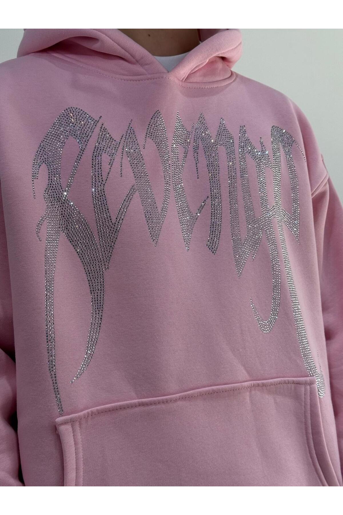 zaee REVENGE taşlı Oversize Sweatshirt görsel 6