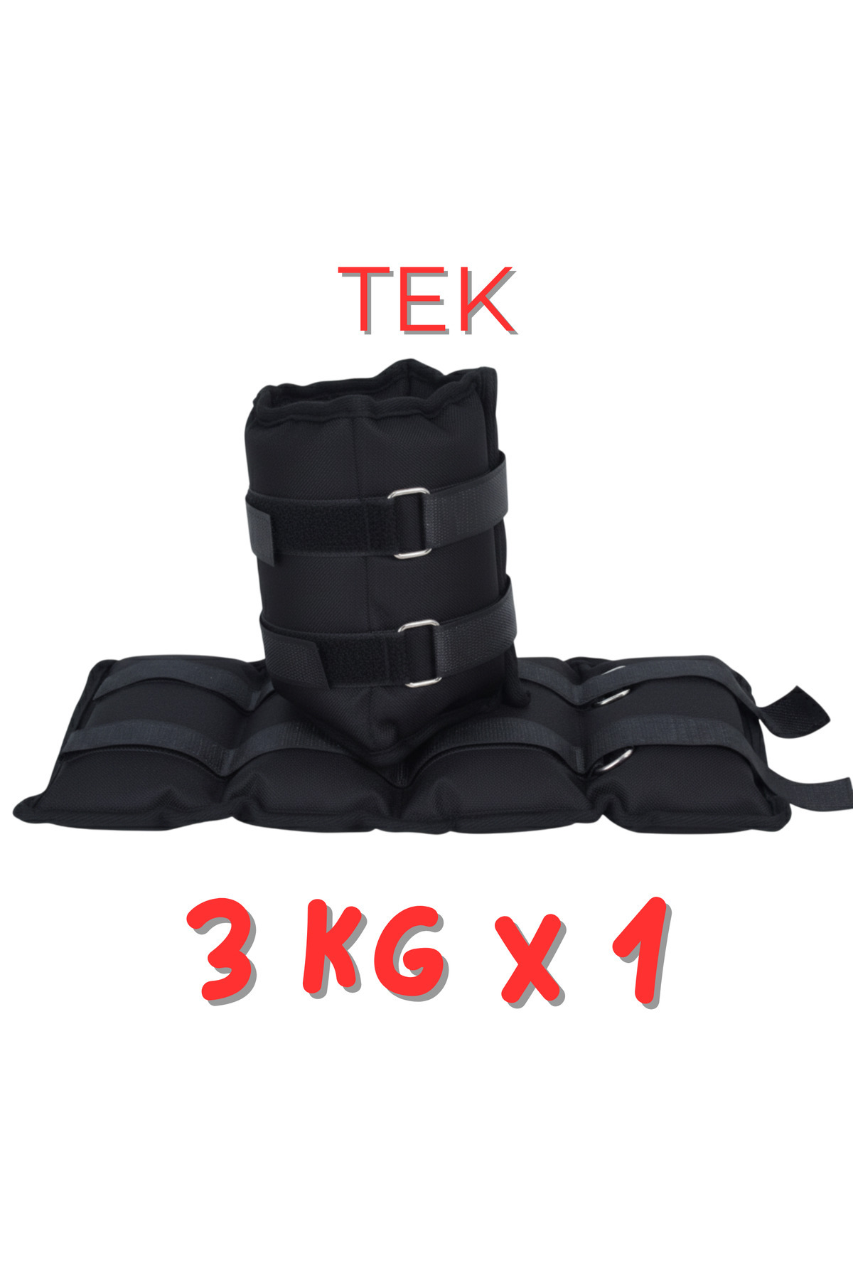 Om 3Kg 1Adet Siyah El ve Ayak Bilek Ağırlığı Fizik Tedavi Rehabilitasyon Egzersiz Kum Ağırlık