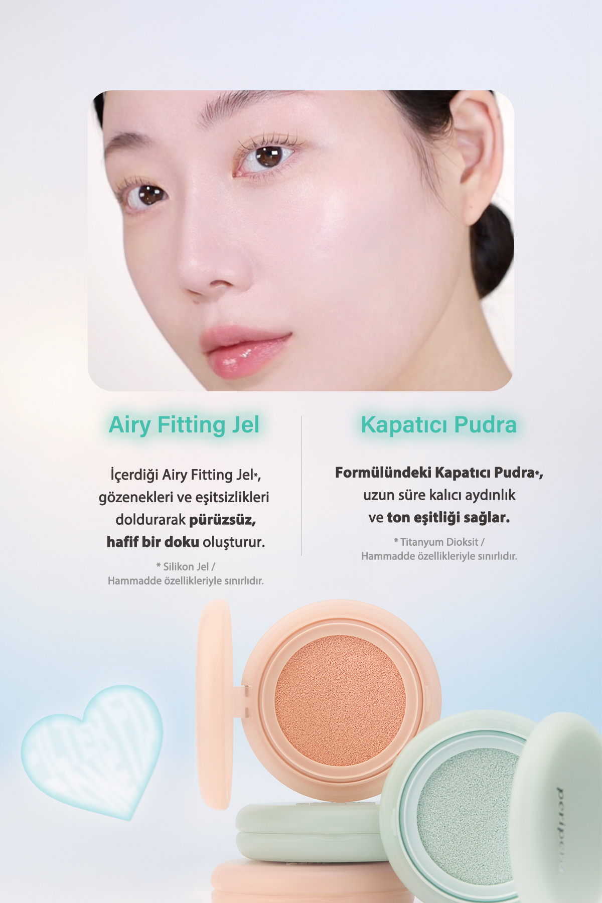 Ton Eşitleyen Yağ Kontrolü Sunan Güneş Koruyucu Yeşil Baz PERIPERA Filter Fit Milk Tone Up Cushion — سبز 111635 — تصویر 6 از 9