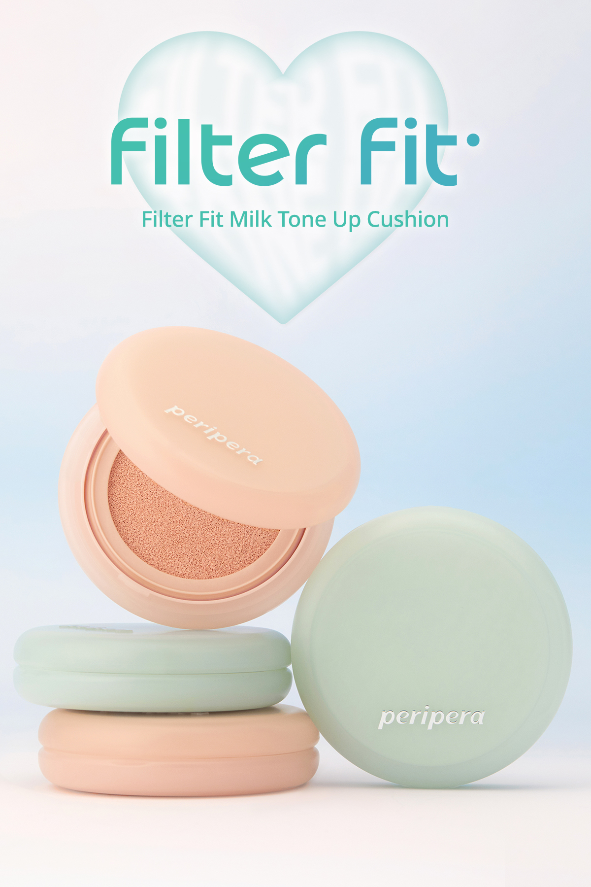 Ton Eşitleyen Yağ Kontrolü Sunan Güneş Koruyucu Yeşil Baz PERIPERA Filter Fit Milk Tone Up Cushion — سبز 111635 — تصویر 9 از 9