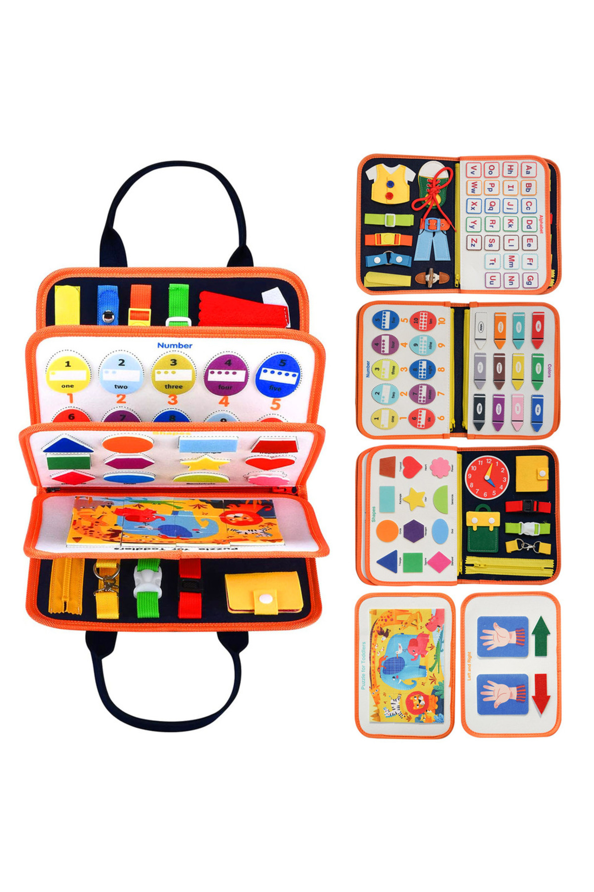 تخته سرگرمی اورنج مونتهسوری برای کودکان ۳ تا ۶ ساله – اسباببازی آموزشی حسی برای یادگیری اولیه و مهارتهای حرکتی ظریف