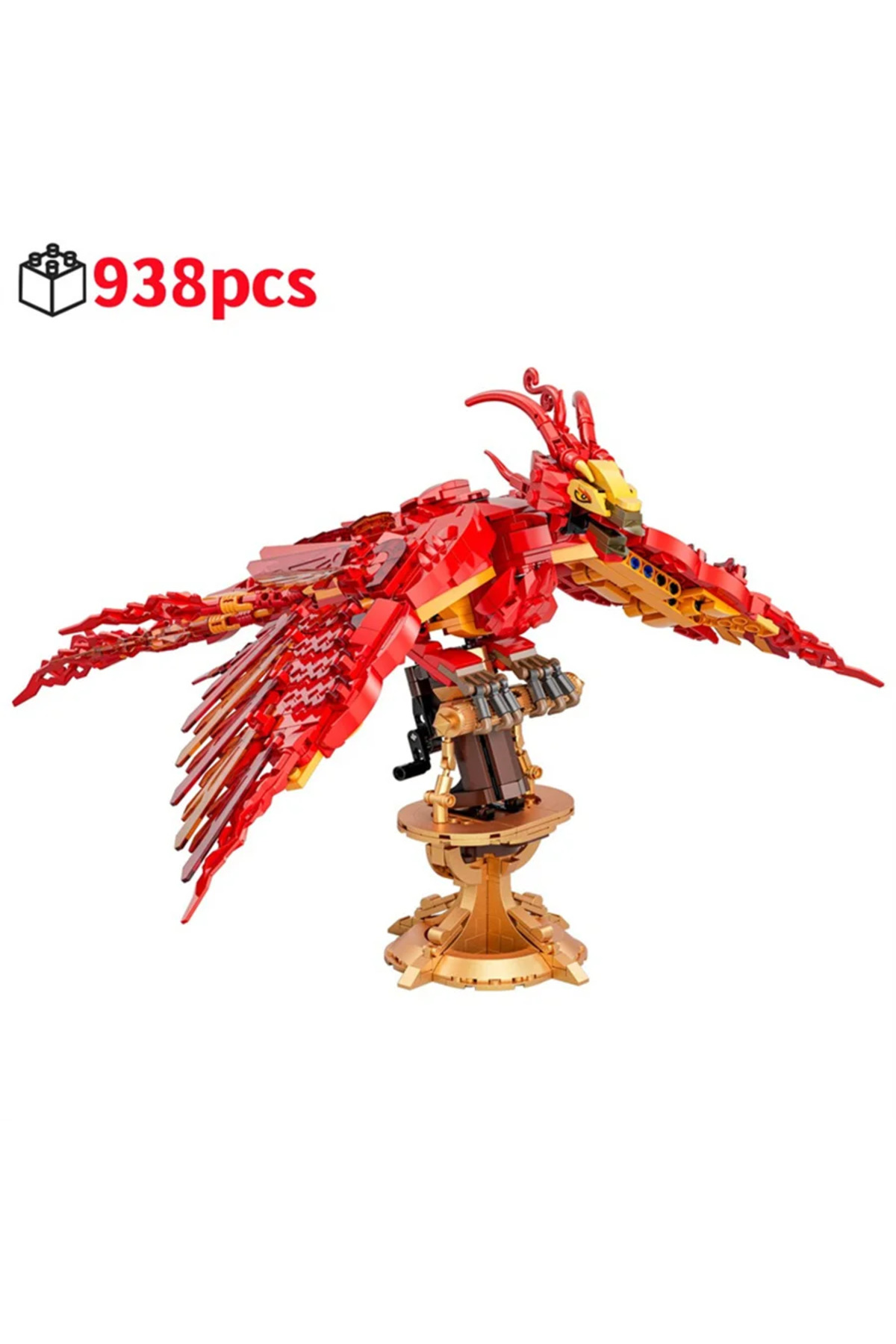 ۹۳۸ تکه کیت ساختنی فونیکس آتشین MOC، مونتاژ فنی خلاقانه، بلوک‌های ساختمانی، اسباب‌بازی‌های ساختنی، پروژه DIY حرفه‌ای