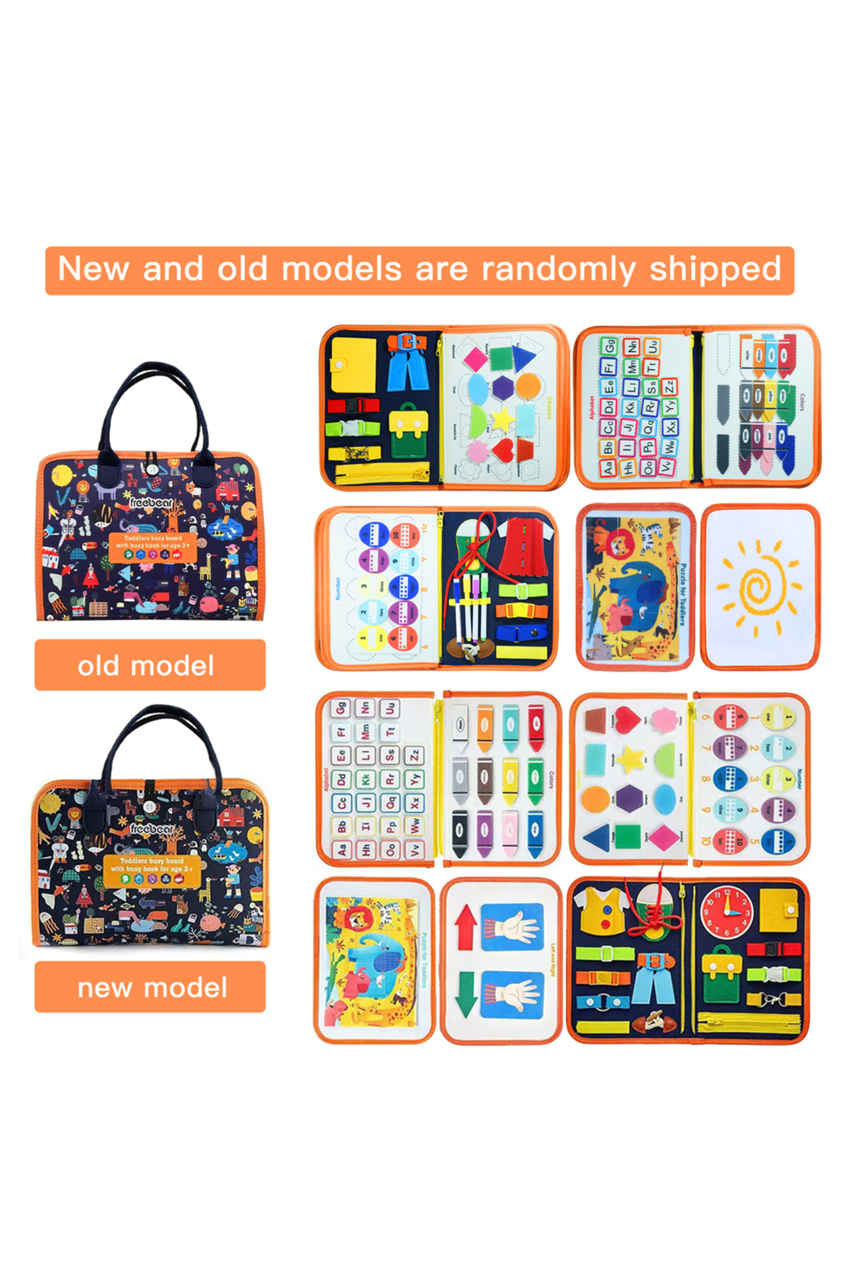 تخته سرگرمی اورنج مونتهسوری برای کودکان ۳ تا ۶ ساله – اسباببازی آموزشی حسی برای یادگیری اولیه و مهارتهای حرکتی ظریف