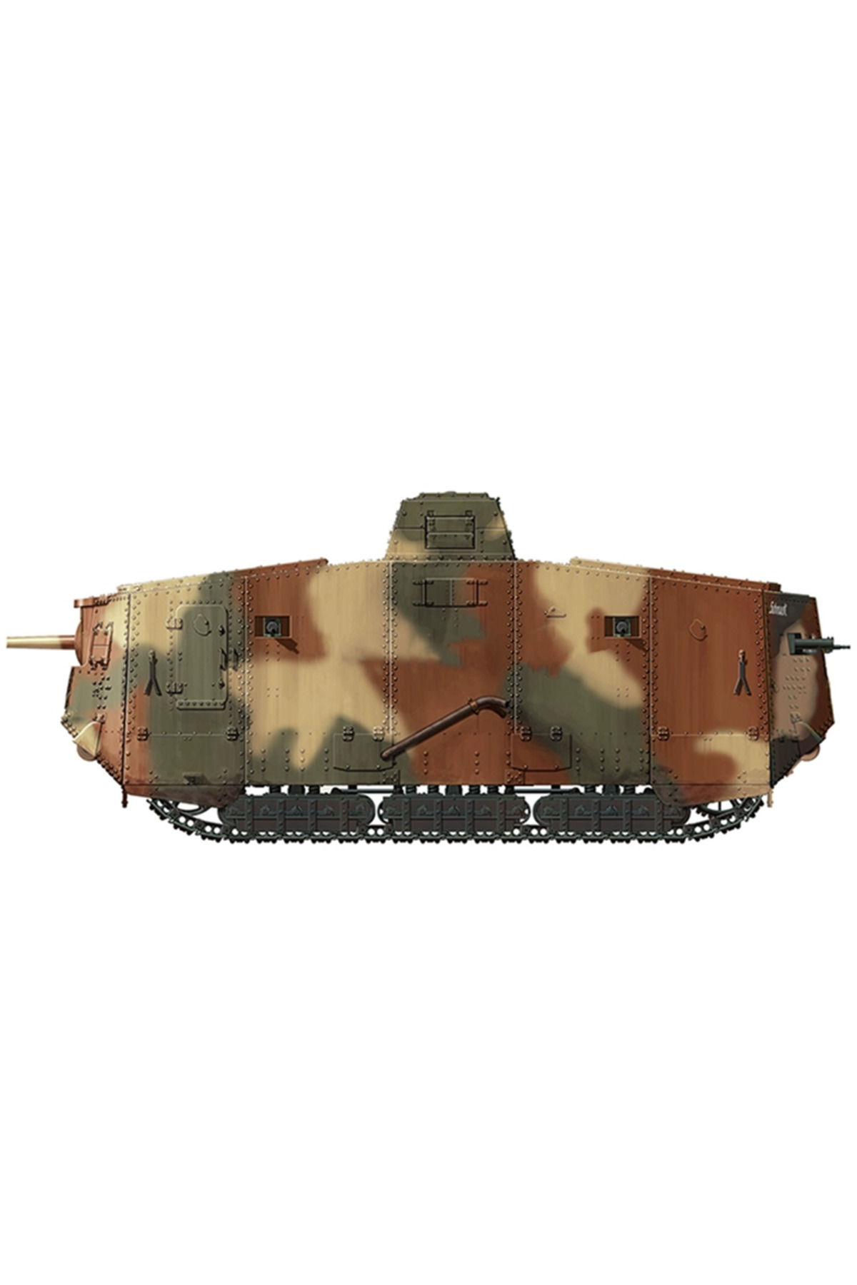 مدل MENG TS-017 تانک آلمانی A7V (کروپ) مقیاس ۱/۳۵، کیت مدل پلاستیکی