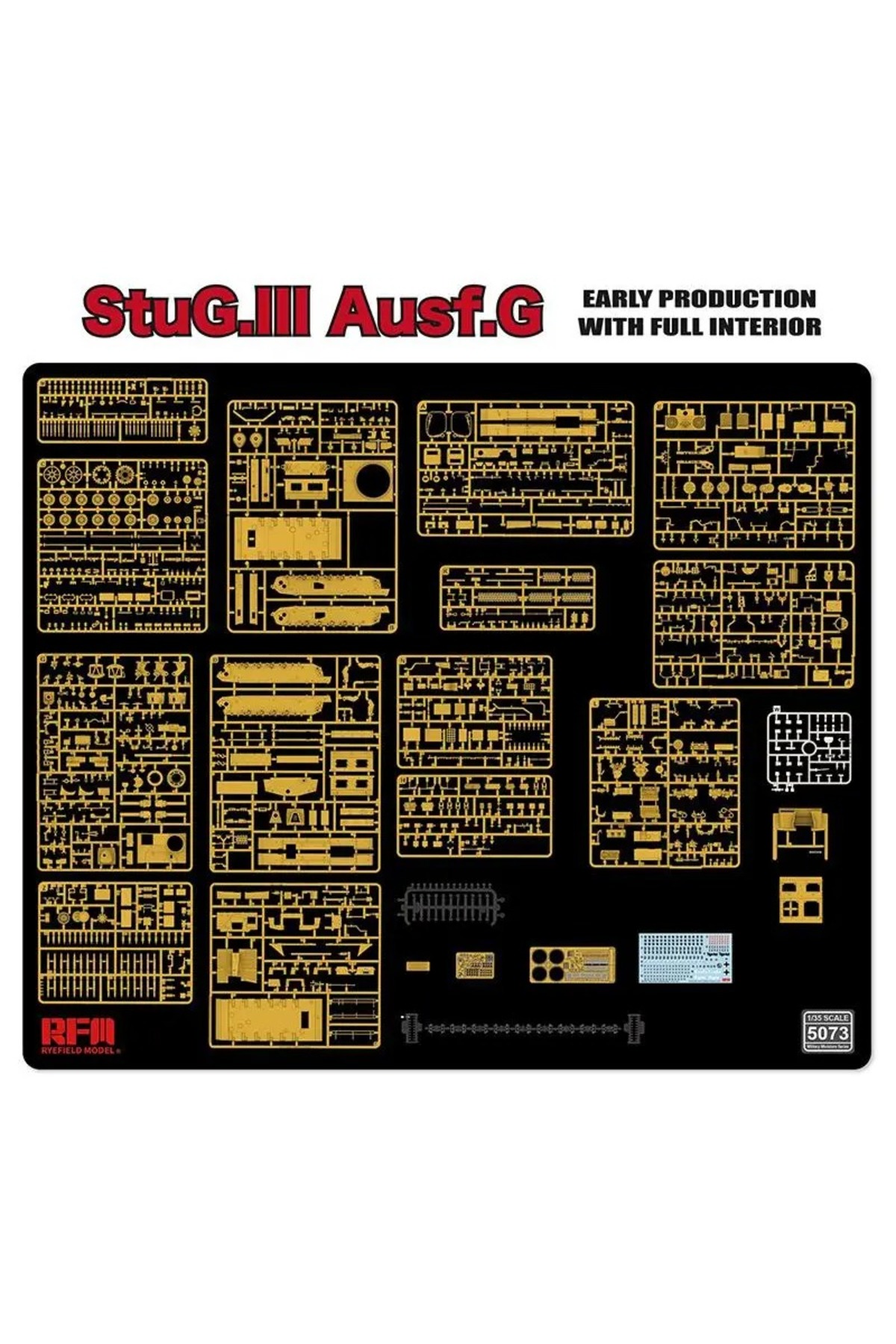 RYEFIELD RM5073 مدل پلاستیکی مونتاژی StuG III Ausf.G تولید اولیه در مقیاس ۱/۳۵ با جزئیات کامل…