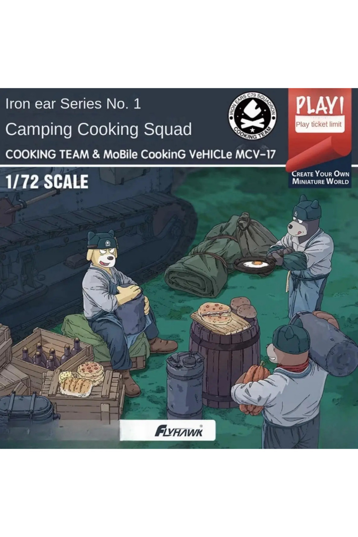 Flyhawk FH3600 1/72 تیم آشپزی و خودروی سیار آشپزی MCV-17 کیت مدل مونتاژی اسباب‌بازی تولد…