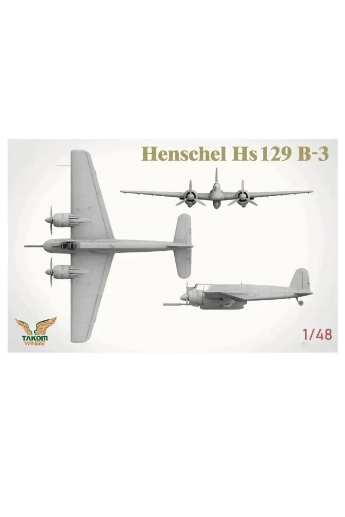 هنشل Hs129 B-3 با کابین داخلی 48002 تاکوم مقیاس 1:48 اسباب‌بازی سفارشی کلکسیونی کودکان هدیه تولد