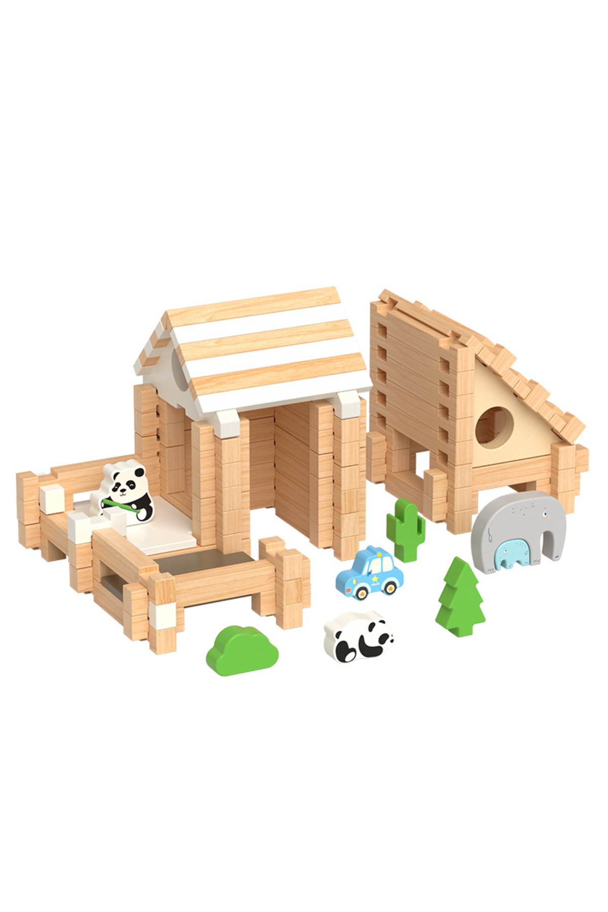 مجموعهٔ ۱۰۰ عددی NB300C1: بلوک‌های ساختمانی آموزشی برای مونتاژ مدل معمای سه‌بعدی چوبی DIY