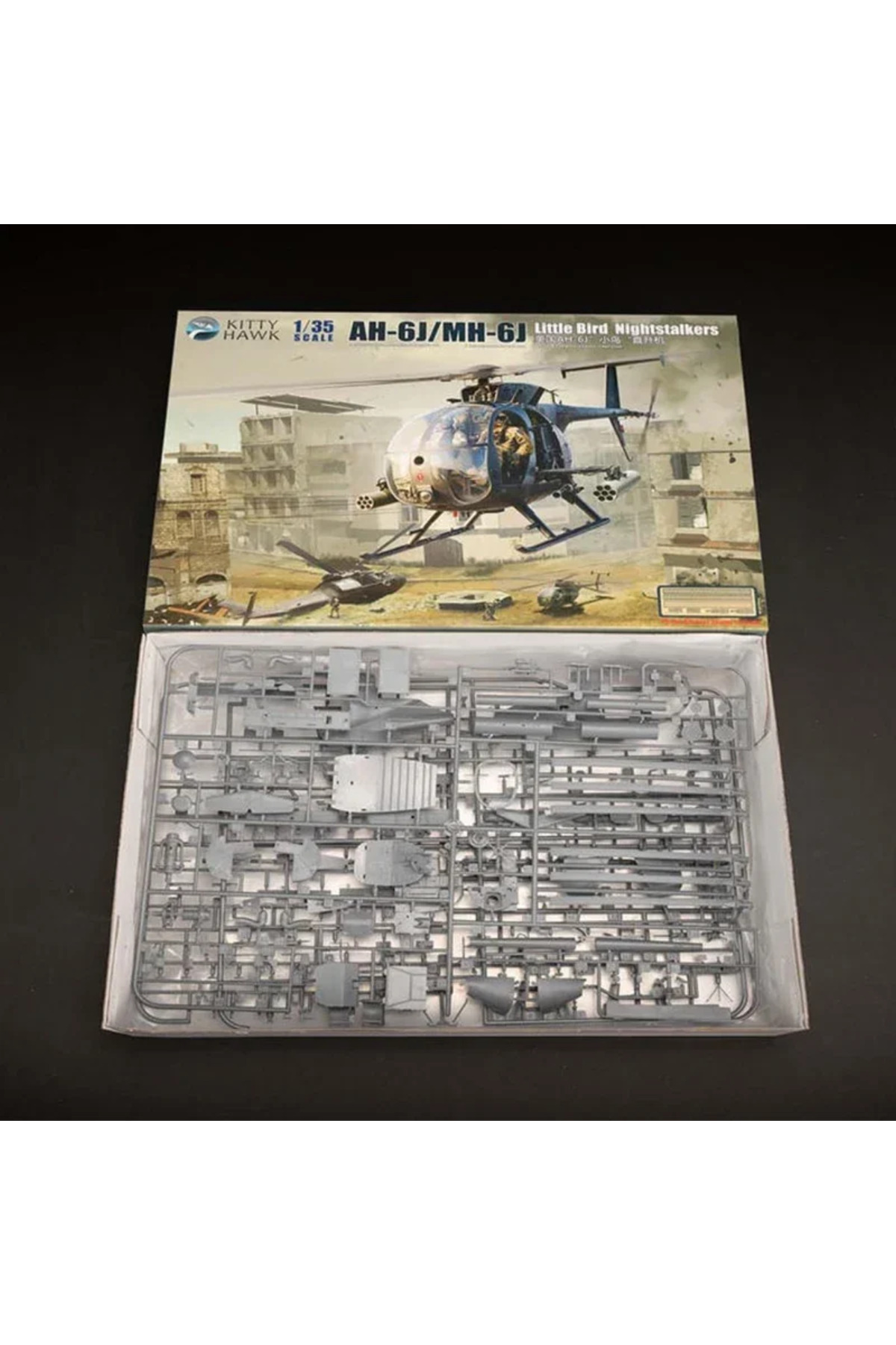 کیتی هاوک KH50003 هلیکوپتر آمریکایی AH-6 J/MH-6J لیتل برد مقیاس ۱/۳۵ هواپیمای مونتاژشده مدل...