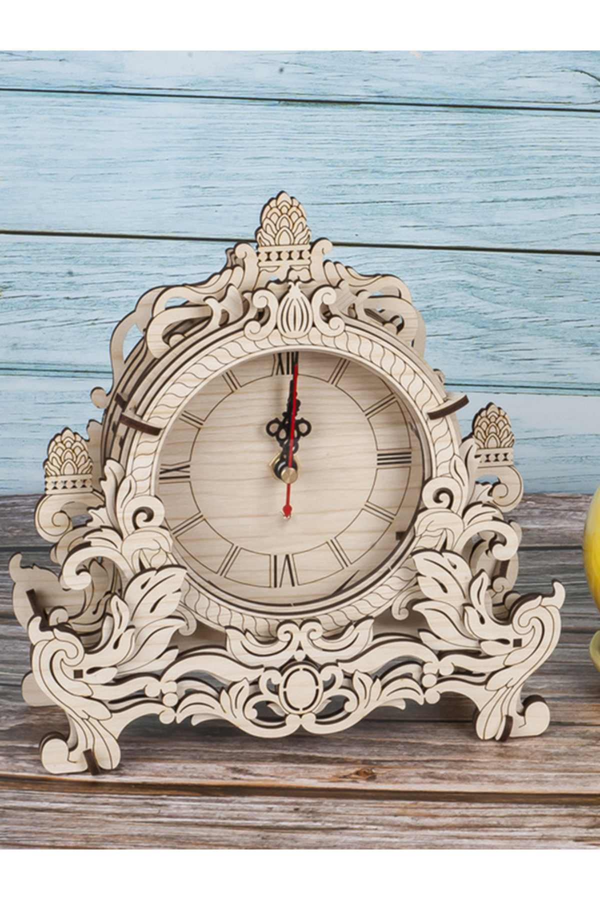 مجموعهٔ ساخت ماکت ساعت پازلی چوبی سه‌بعدی، ساعت رومیزی، بلوک‌های ساختمانی معماری DIY، خلاقیت…