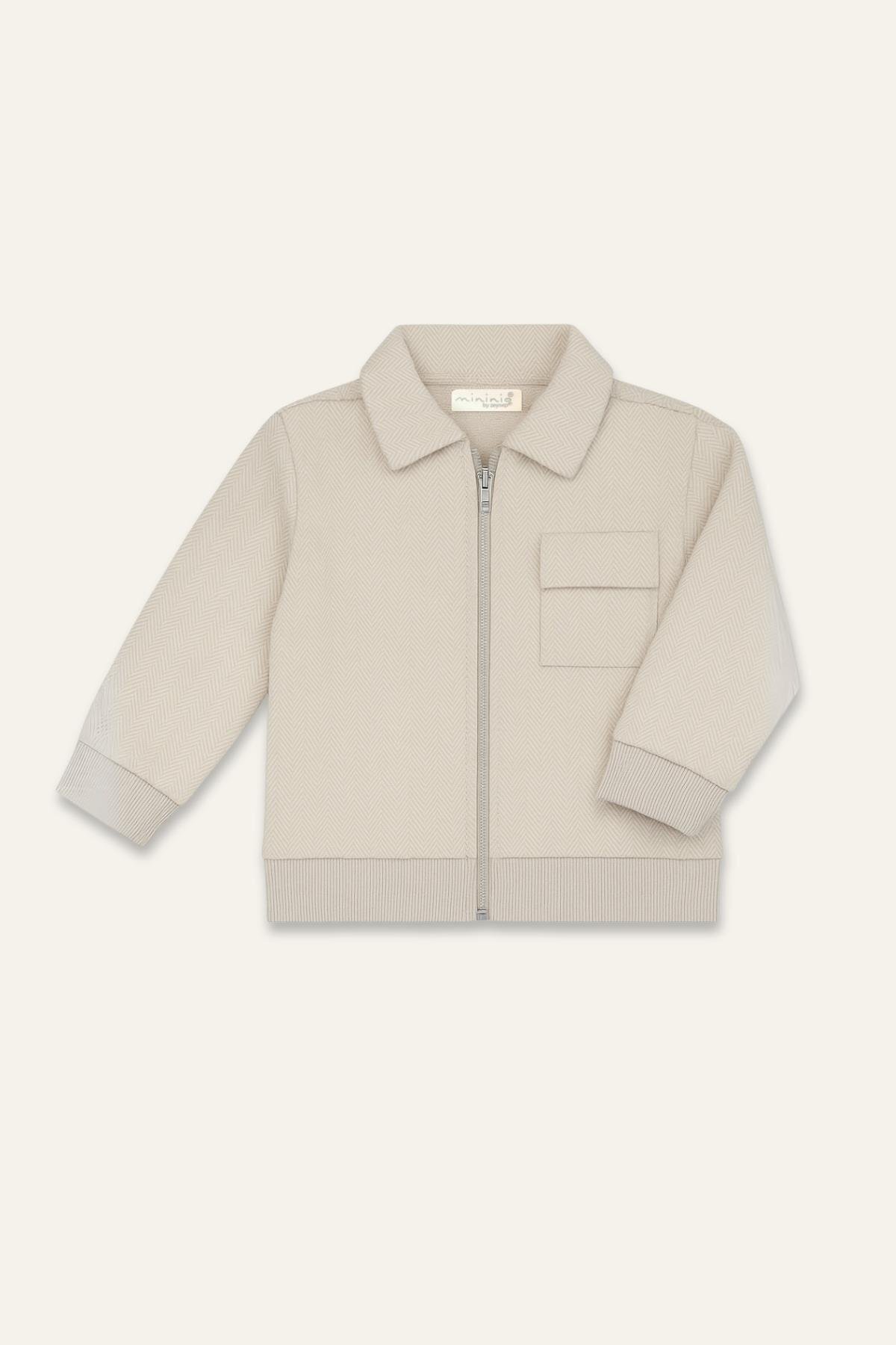 Genel Markalar Erkek Bebek Fermuarlı Örme Ceket - Bej fotoğrafı 4 (önizleme)